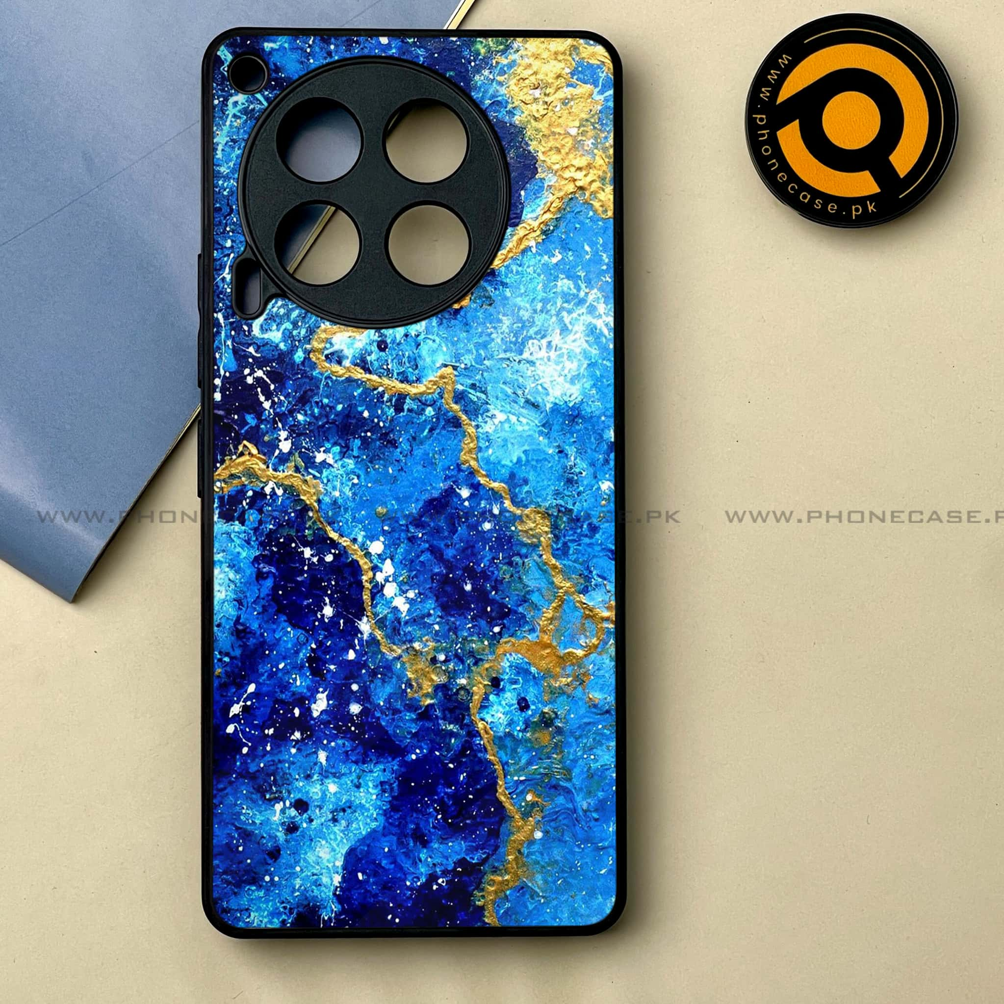 Tecno Camon 30 - Blue Marble 2.0 Series -  Premium Printed Metal soft Bumper shock Proof Case