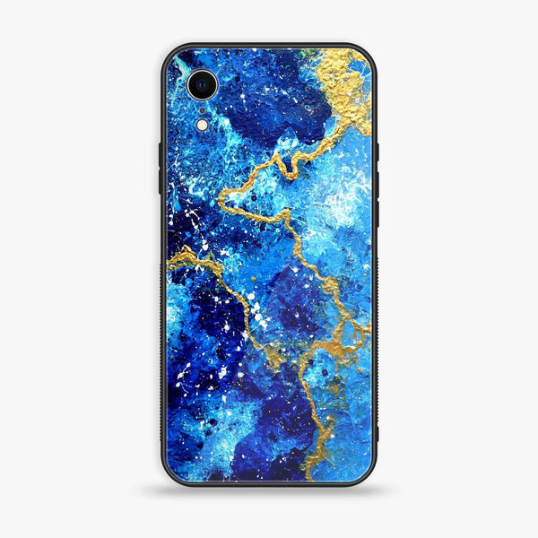 iPhone XR - Blue Marble Design 4 V 2.0 - Premium Printed Glass soft Bumper shock Proof Case CS-20218