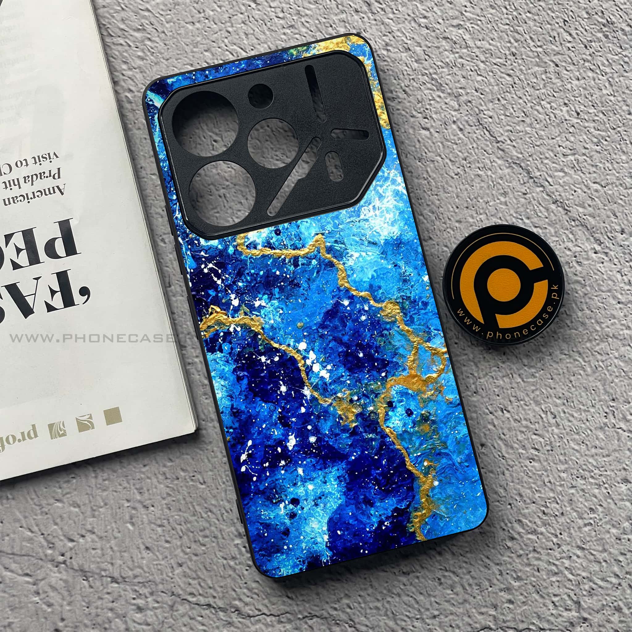 Tecno Pova 6 Pro - Blue Marble 2.0 Series - Premium Printed Glass soft Bumper shock Proof Case