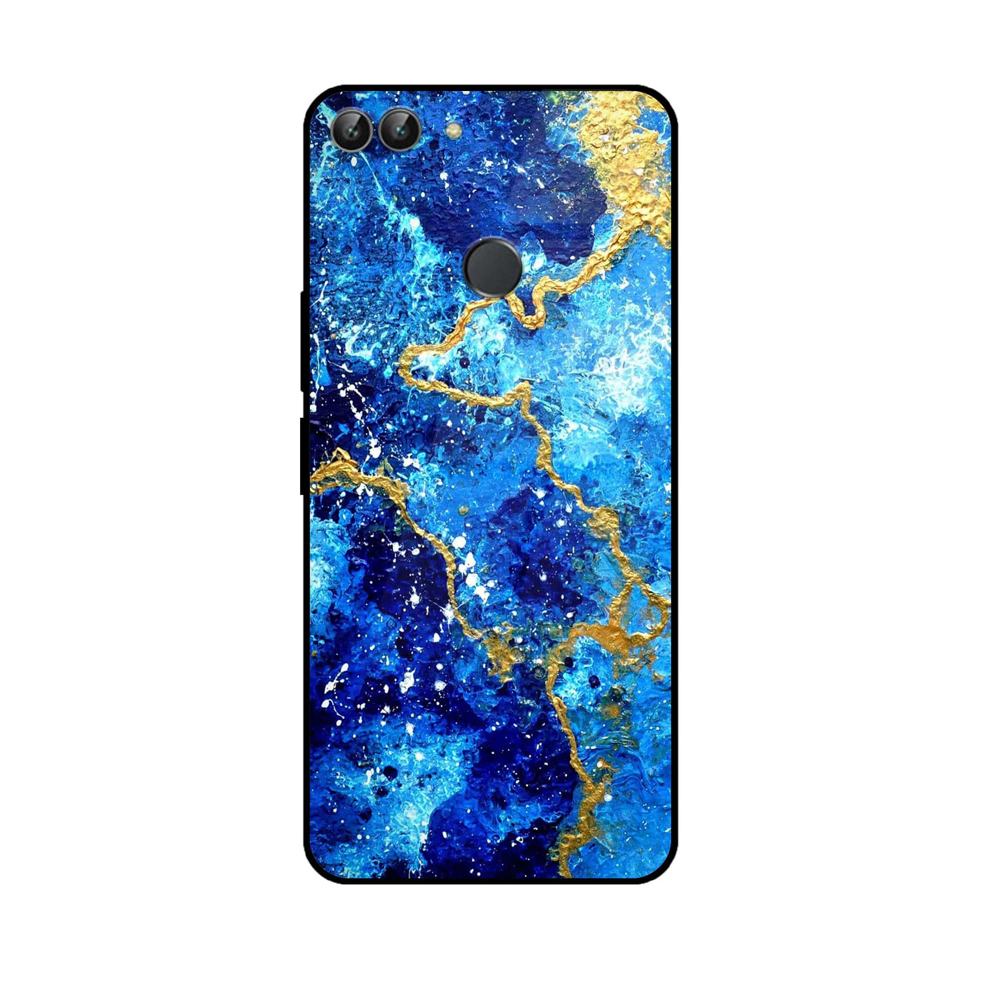 Huawei P Smart - Blue Marble 2.0 Series - Premium Printed Glass soft Bumper shock Proof Case