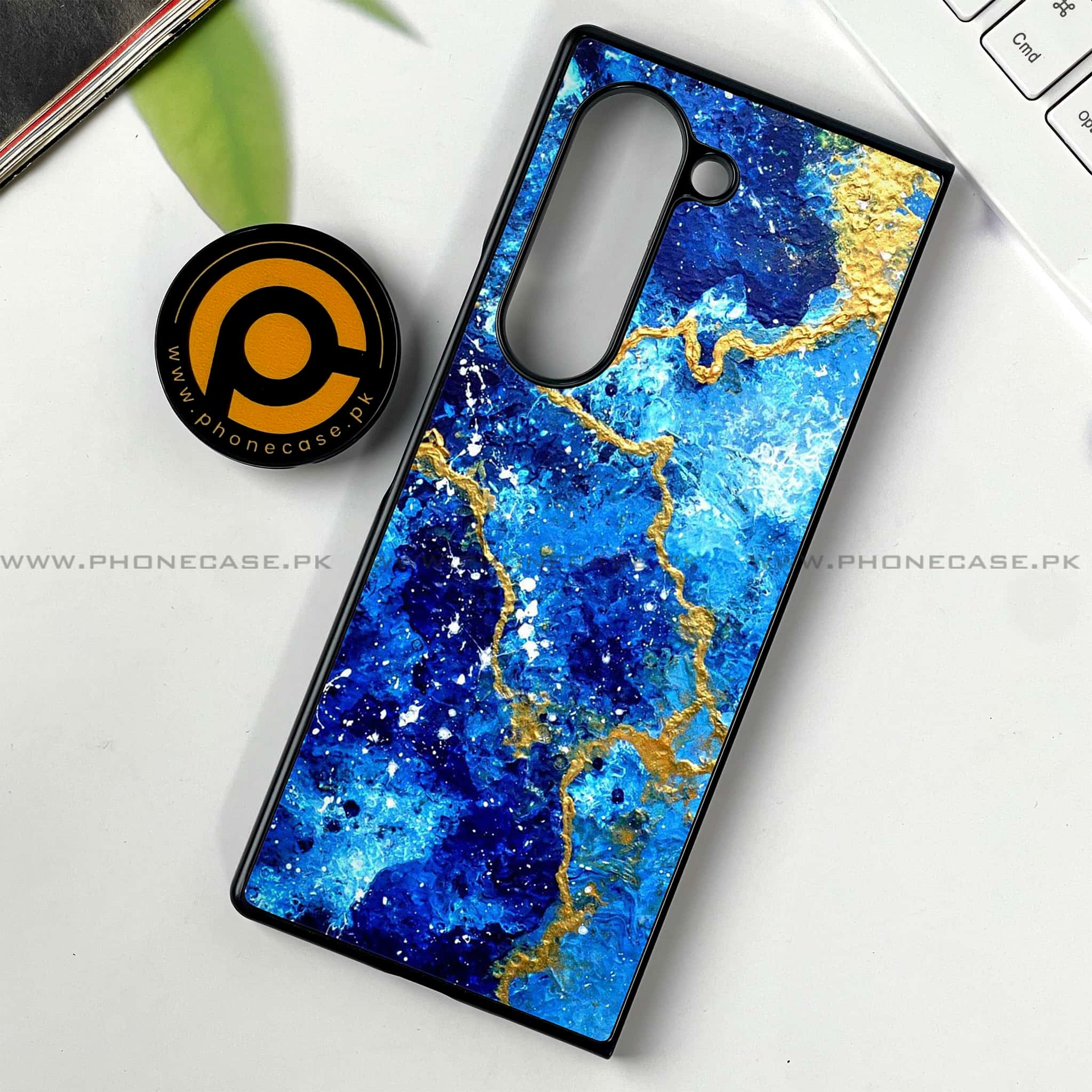 Samsung Galaxy Z Fold 6 - Blue Marble 2.0 Series - Premium Printed Metal soft Bumper shock Proof Case