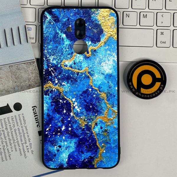 Huawei Mate 20 Lite - Blue Marble 2.0 Design 4 - Premium Printed Glass soft Bumper shock Proof Case CS-22159