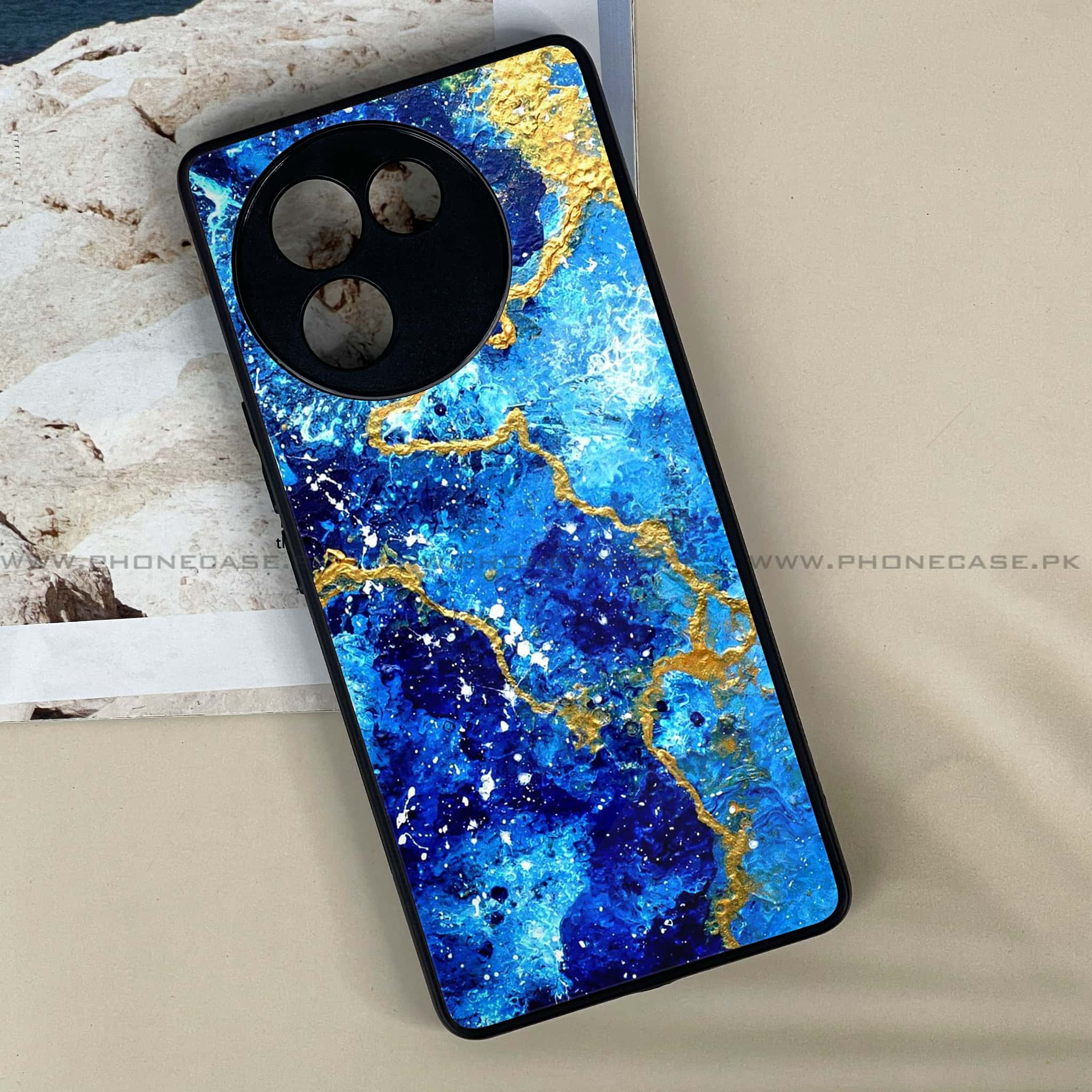 Vivo V30E - Blue Marble 2.0 Series - Premium Printed Metal soft Bumper shock Proof Case