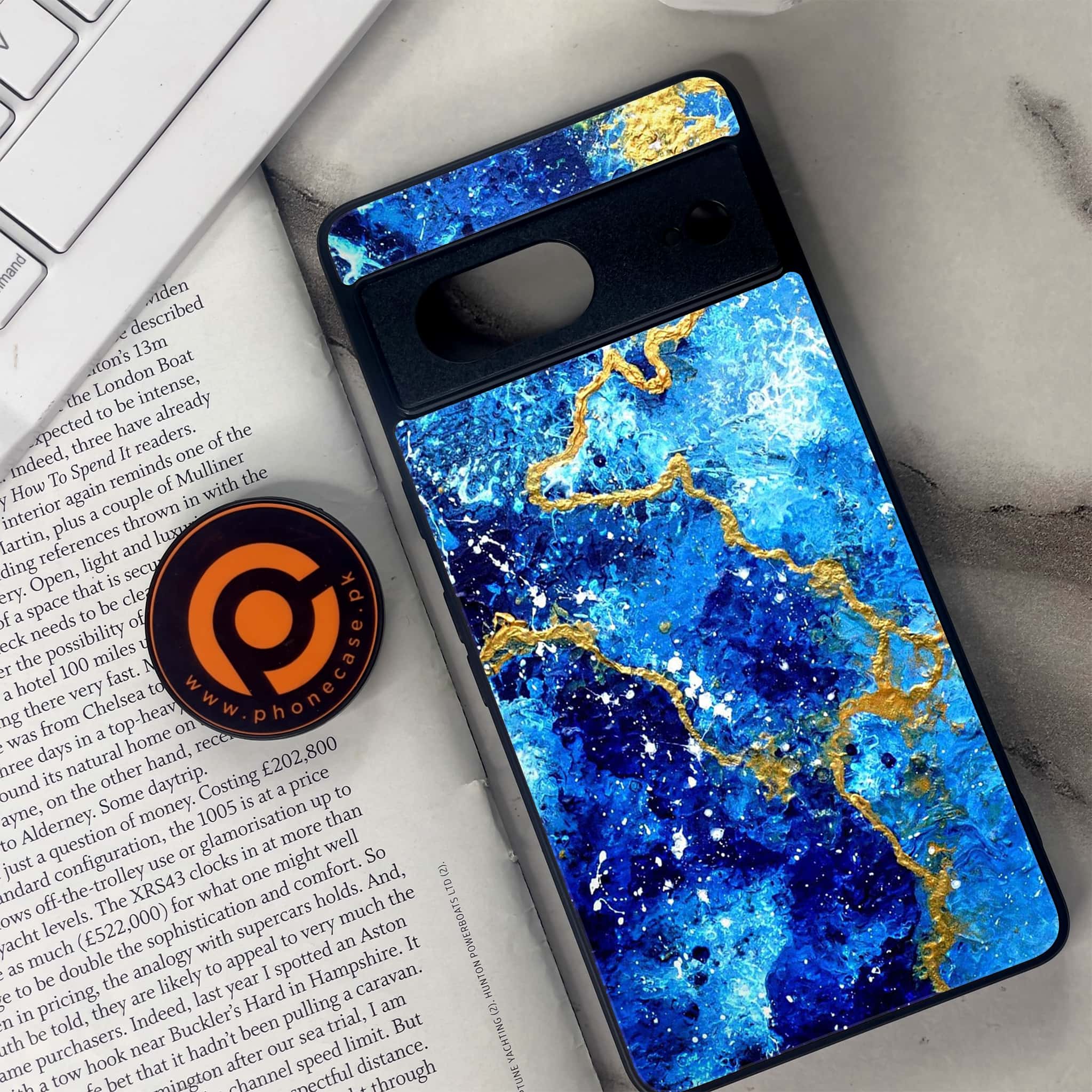 Google Pixel 7 - Blue Marble Series V 2.0 - Premium Metal Printed soft Bumper Shock Proof Case