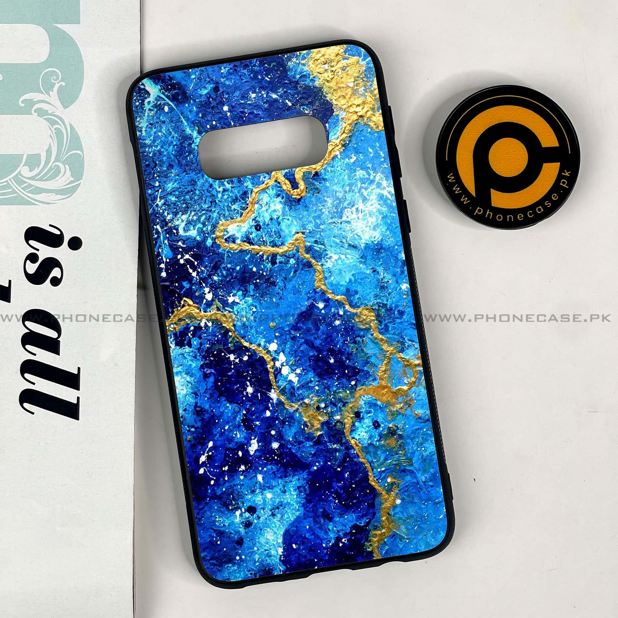 Galaxy S10e - Blue Marble 2.0 Series - Premium Printed Glass soft Bumper shock Proof Case