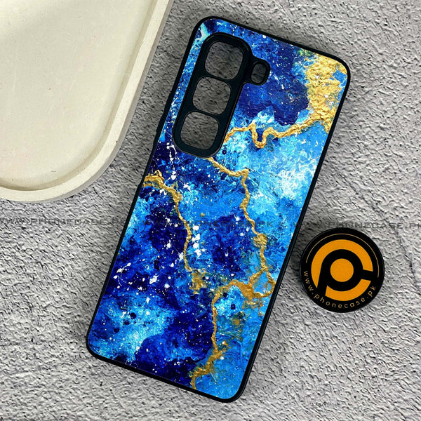 Infinix Hot 50 Pro - Blue Marble 2.0 Design 4 - Premium Metal Printed soft Bumper shock Proof Case CS-37011