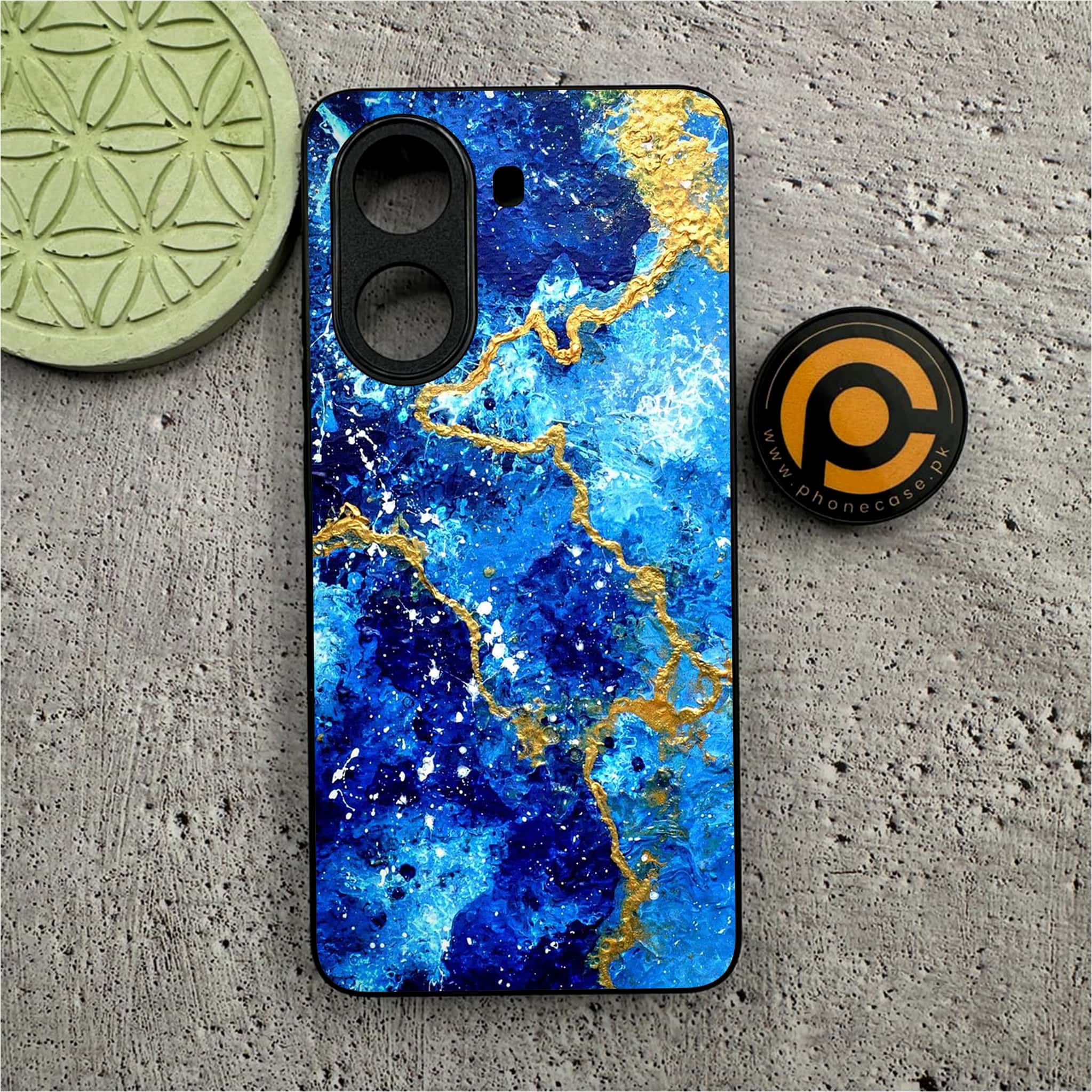 Xiaomi Redmi Turbo 4 - Blue Marble 2.0 Series - Premium Metal Printed soft Bumper shock Proof Case