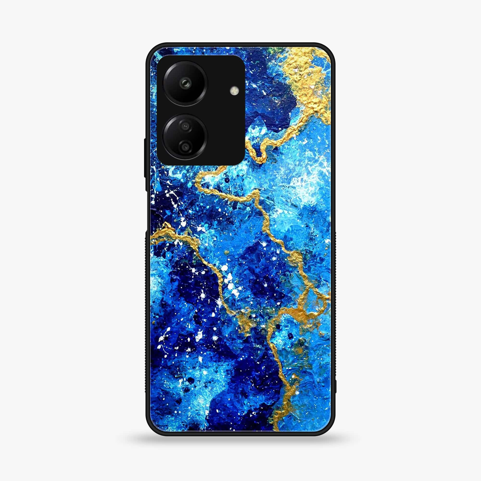 Xiaomi Poco C65 - Blue Marble 2.0 Series - Premium Printed Glass soft Bumper shock Proof Case