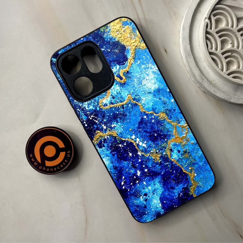 Oppo Reno 14F - Blue Marble 2.0 Series - Premium Metal Printed Soft Bumper Shockproof Case