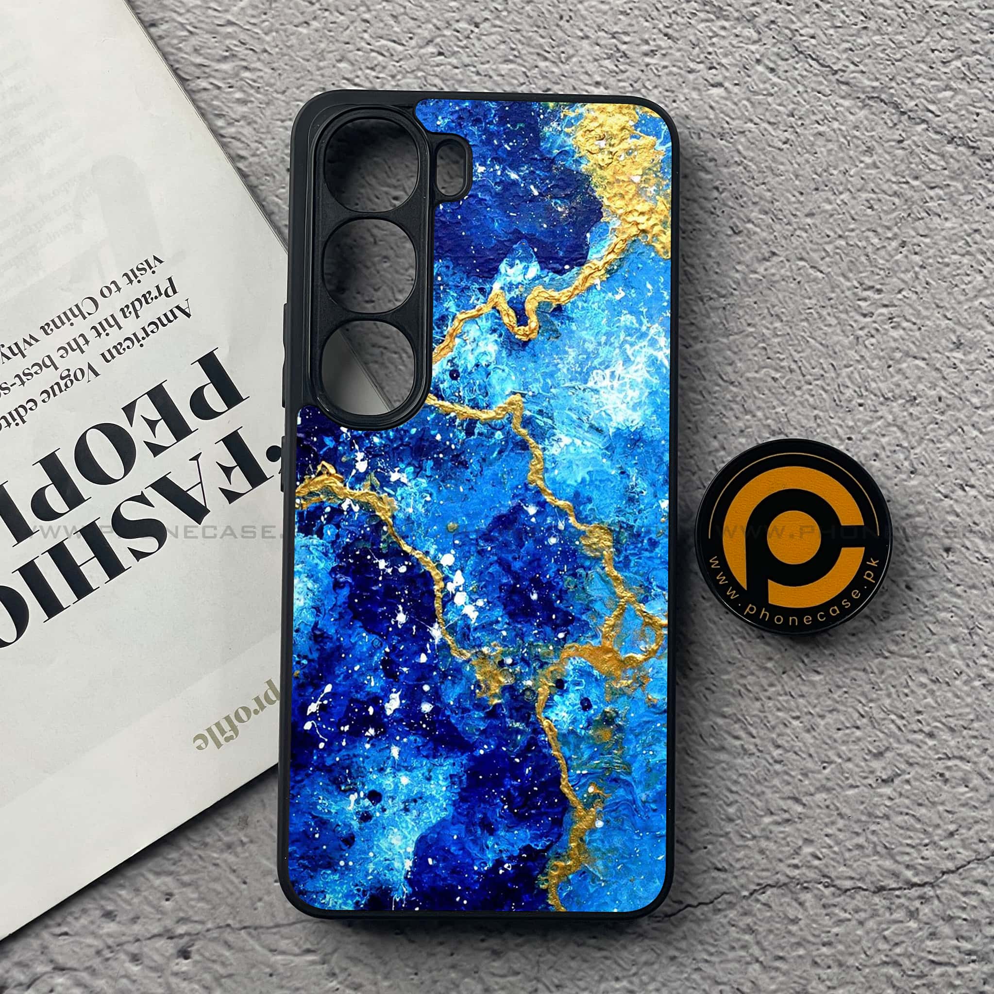 Vivo V40 Lite (IDN) - Blue Marble 2.0 Series - Premium Metal Printed soft Bumper Shock Proof Case