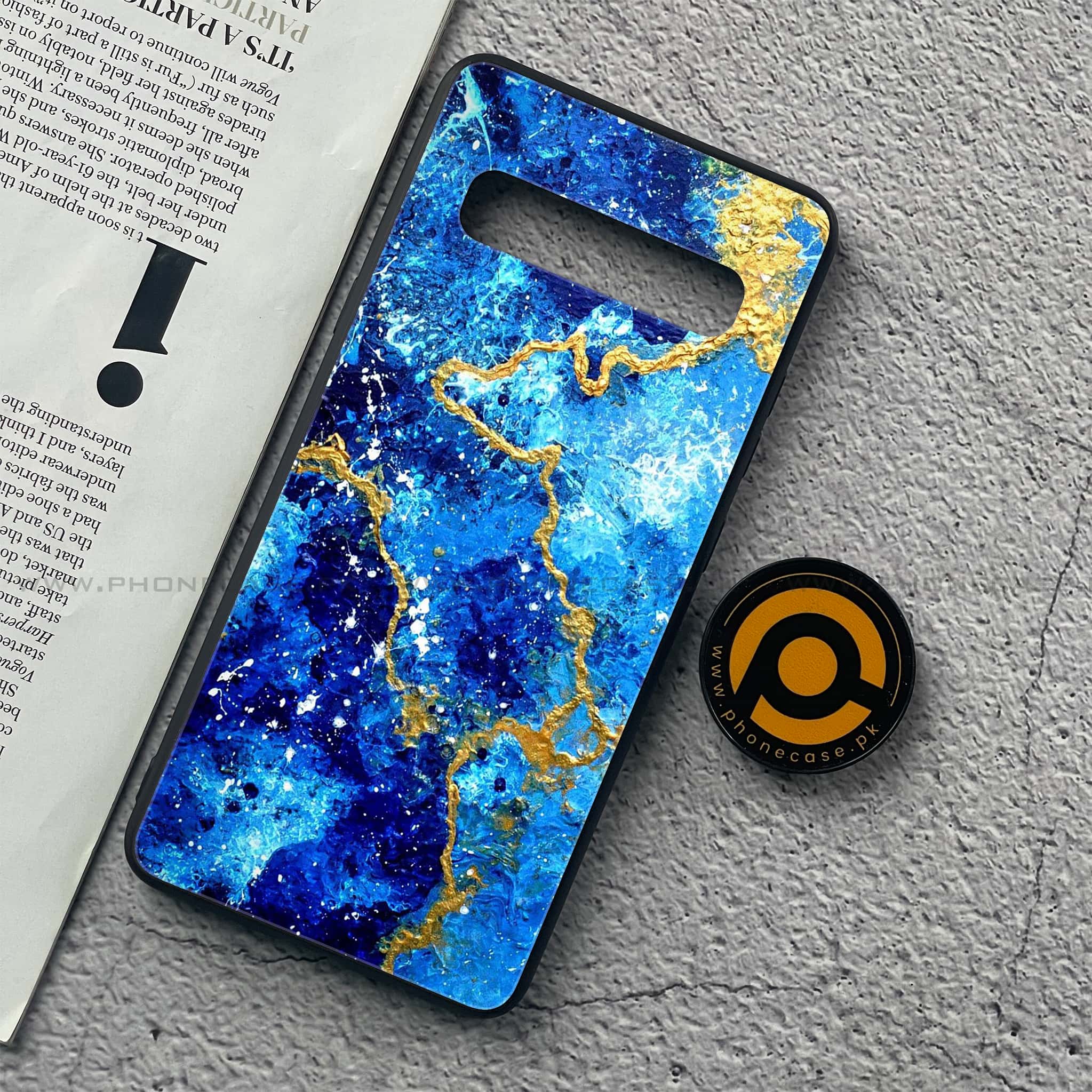 Samsung Galaxy S10 5G - Blue Marble Series V 2.0 - Premium Printed Glass soft Bumper shock Proof Case