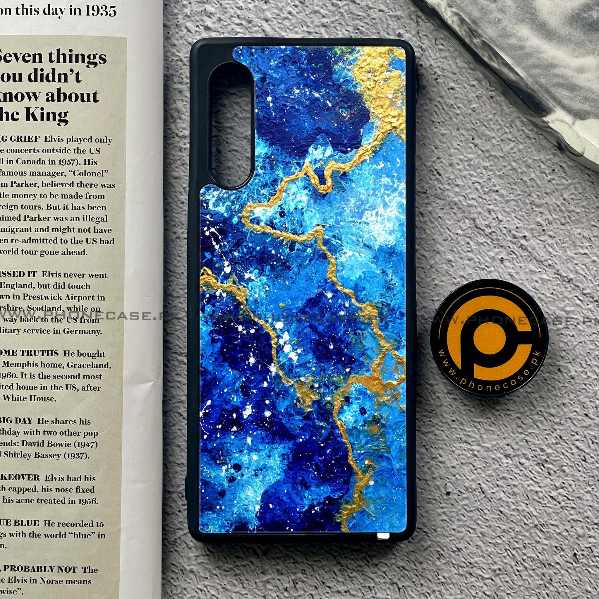 LG G9 - Blue Marble 2.0 Series - Premium Metal Printed soft Bumper shock Proof Case