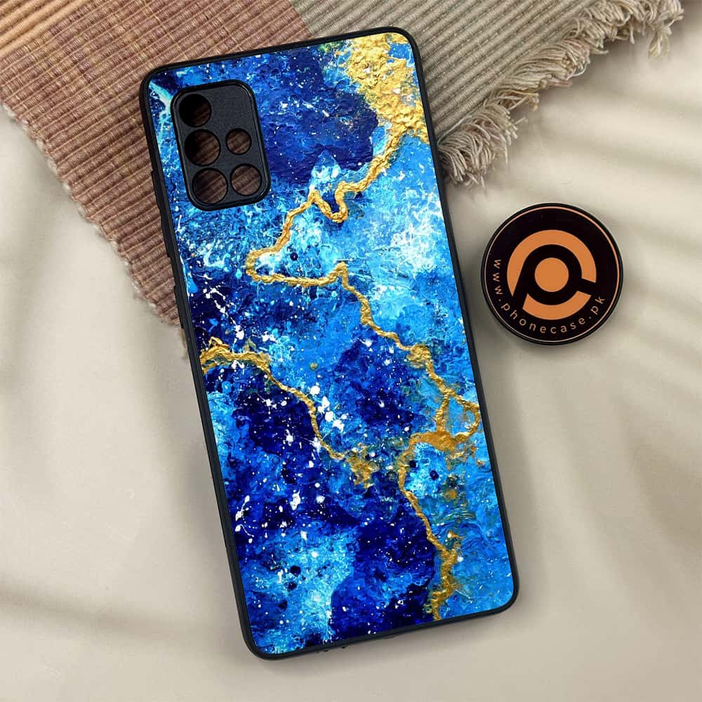 Samsung Galaxy A71 - Blue Marble 2.0 Series - Premium Metal Printed soft Bumper shock Proof Case