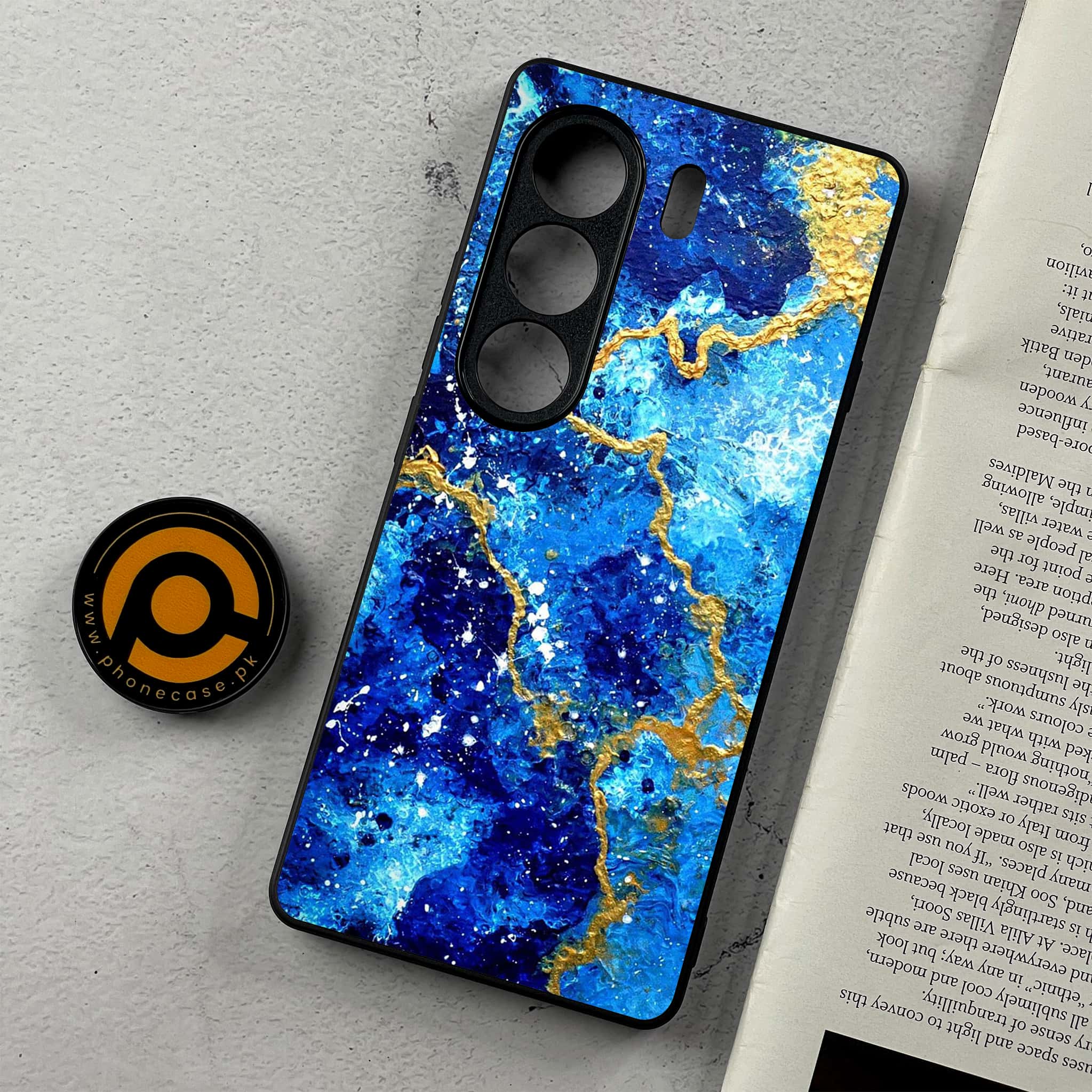 Tecno Camon 40 - Blue Marble 2.0 Series  - Premium Metal Printed Soft Bumper Shockproof Case