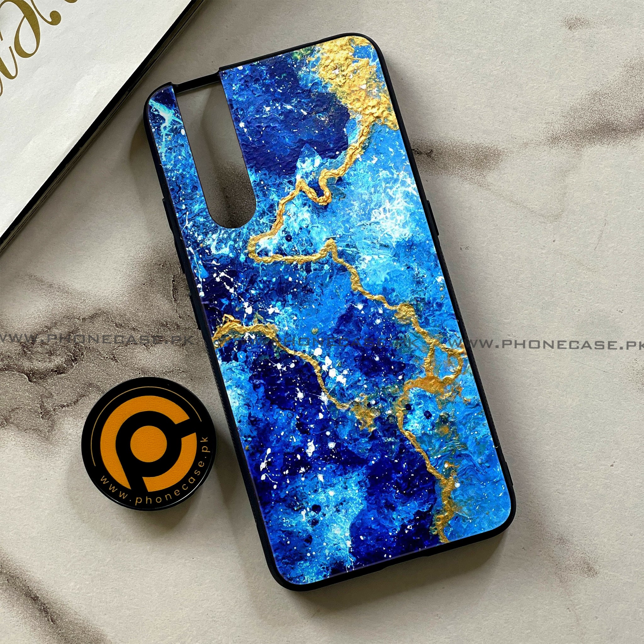 Vivo V15 Pro - Blue Marble 2.0 Series - Premium Printed Glass soft Bumper shock Proof Case