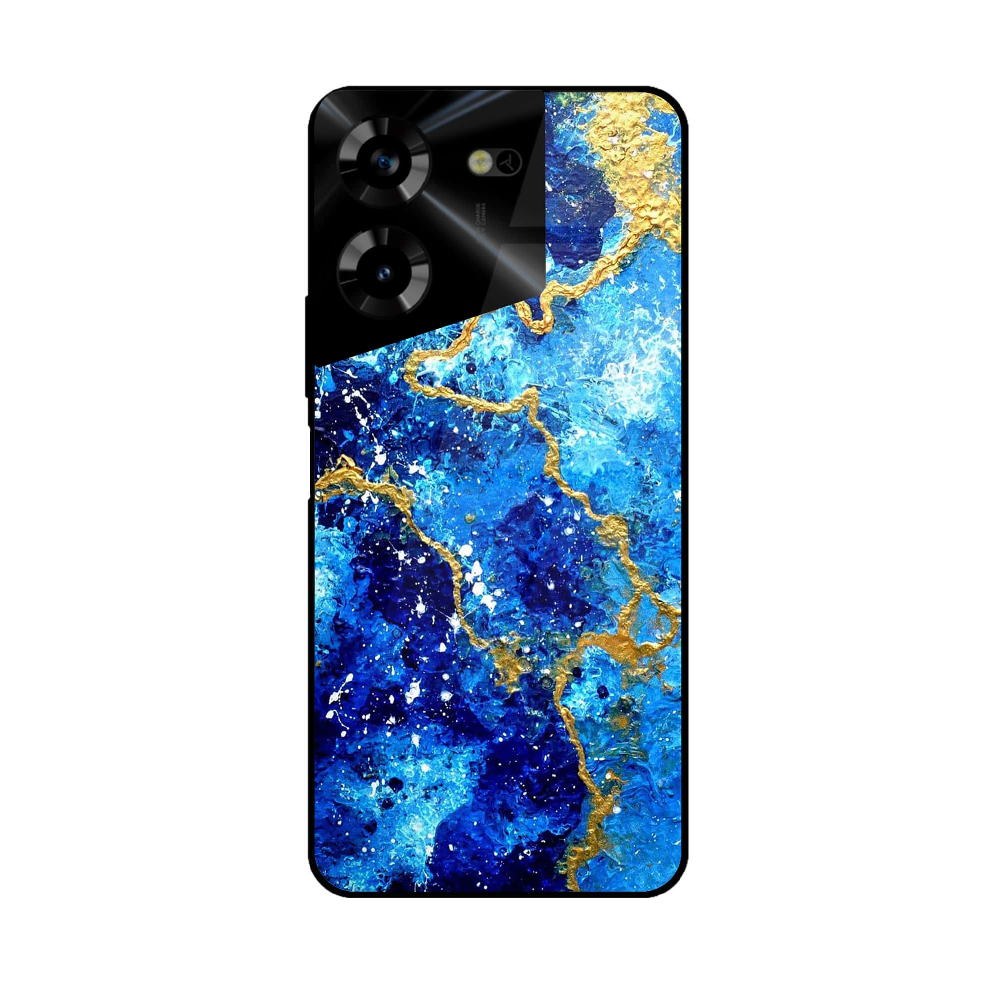 Tecno Pova 5 Pro - Blue Marble 2.0 Series - Premium Printed Glass soft Bumper shock Proof Case