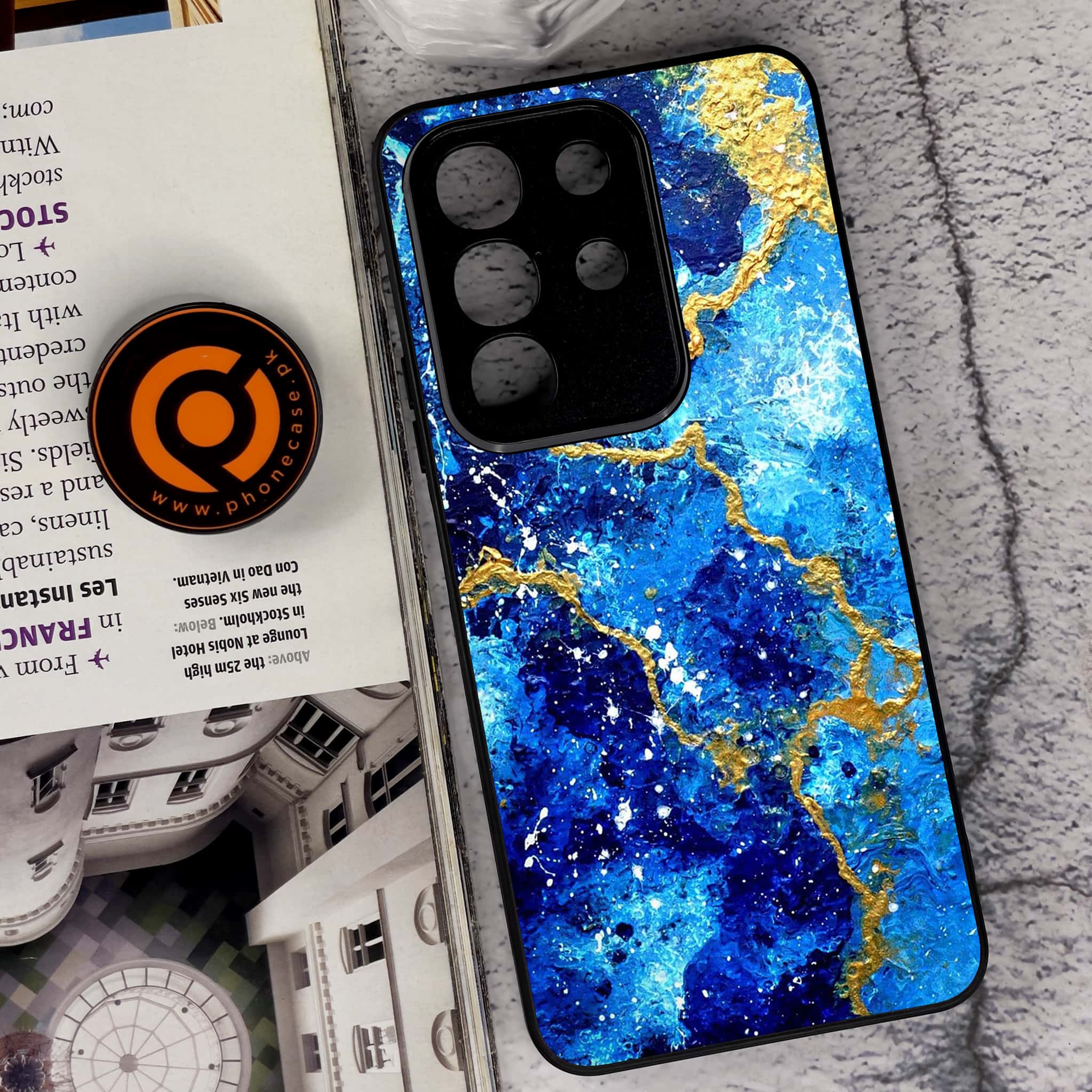 Vivo Y29 4G - Blue Marble 2.0 Series - Premium Metal Printed soft Bumper Shock Proof Case