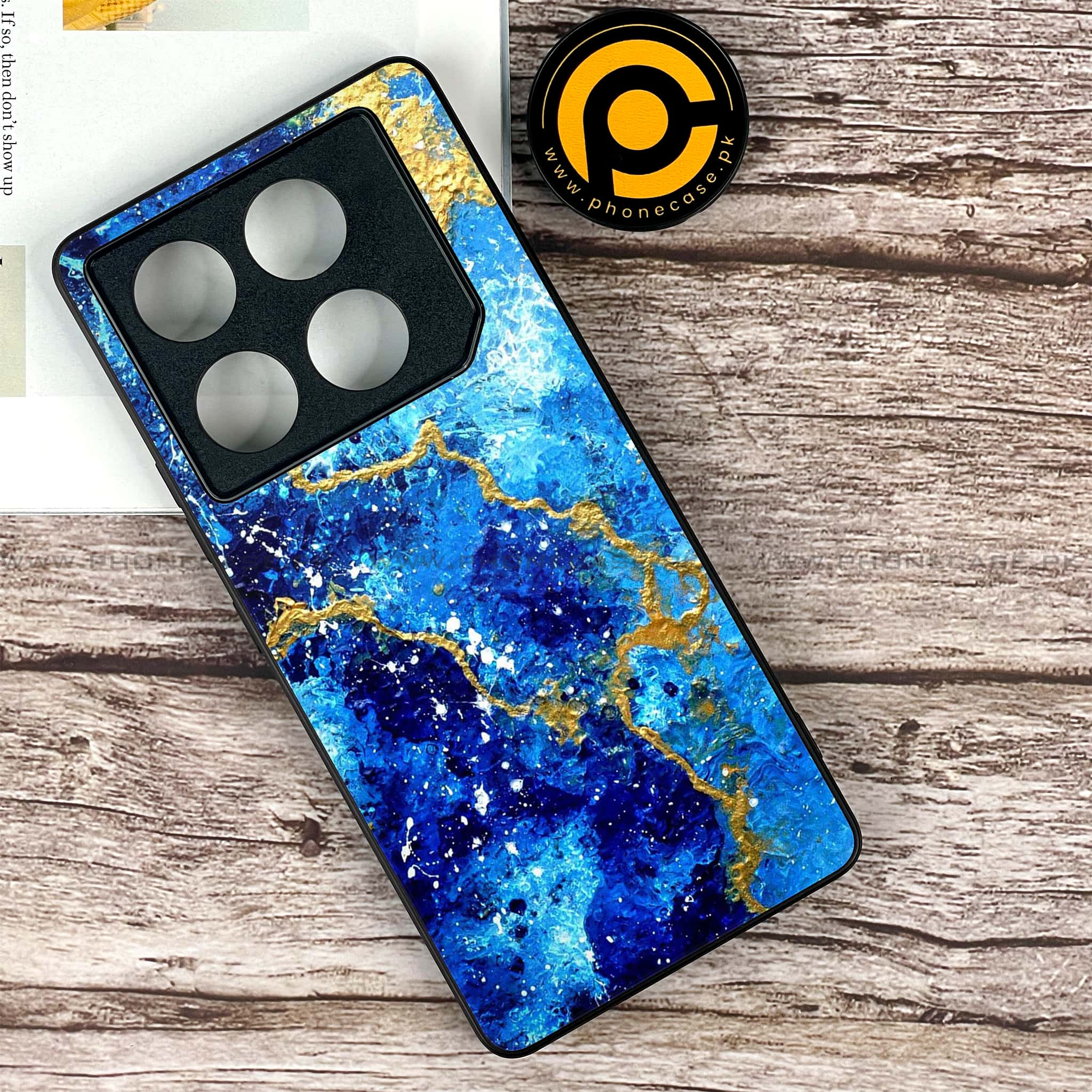 Infinix GT 20 Pro - Blue Marble 2.0 Series - Premium Printed Glass soft Bumper shock Proof Case