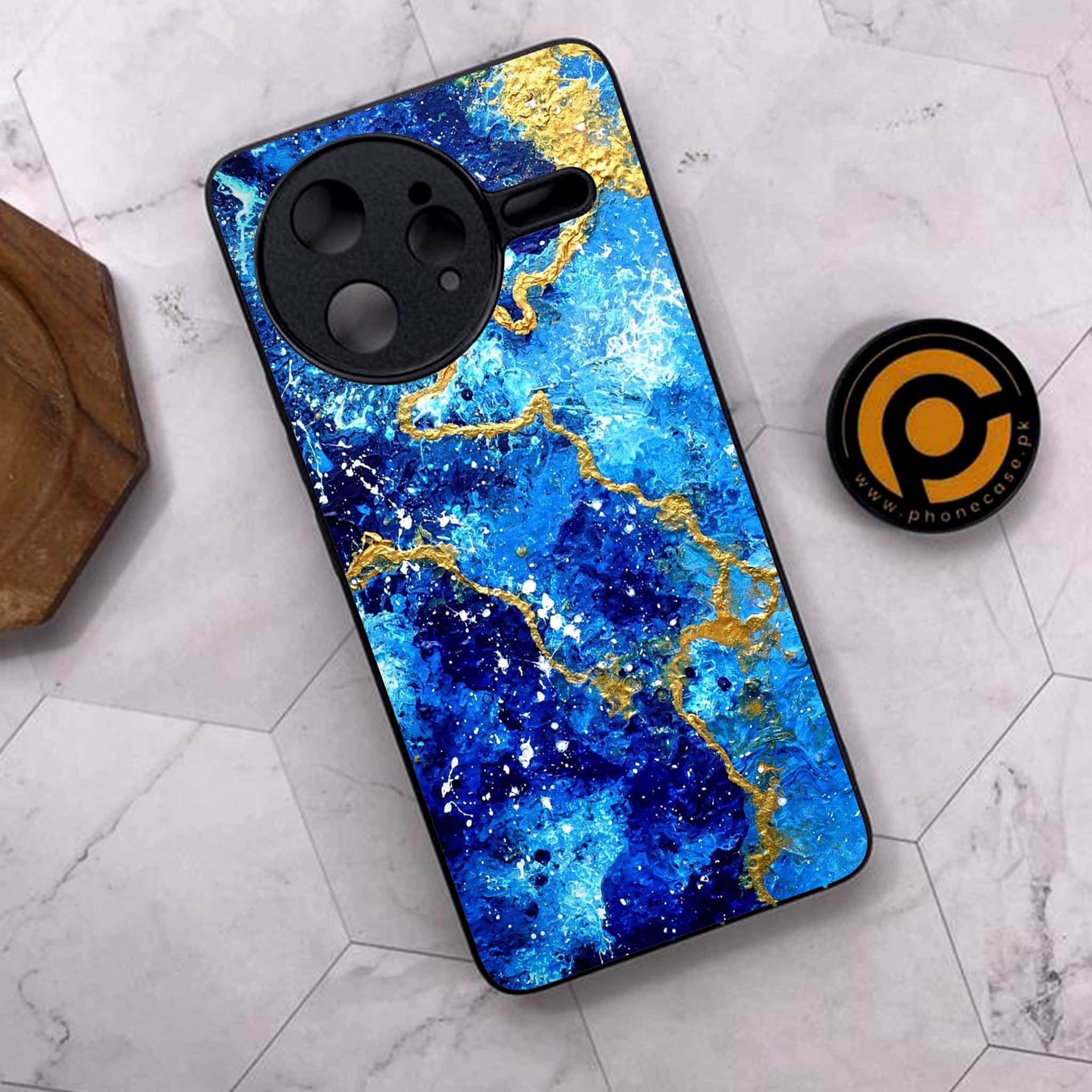 Xiaomi Poco F7 Ultra 5G - Blue Marble 2.0 Series - Premium Metal Printed soft Bumper shock Proof Case