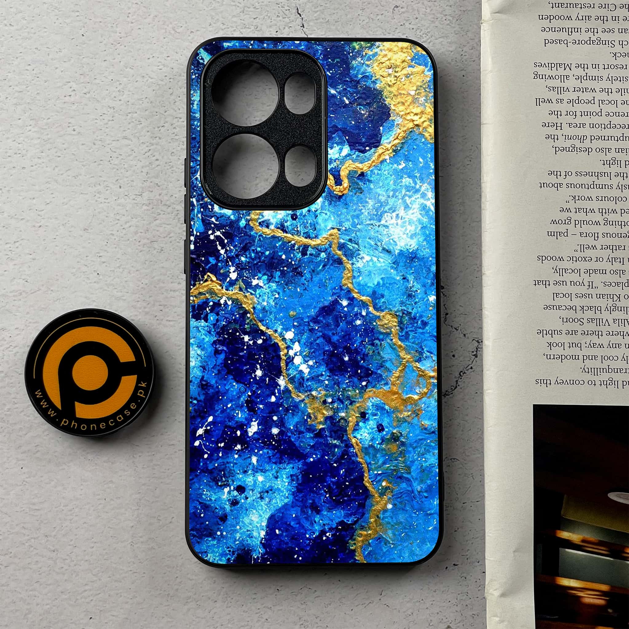 Oppo Reno 13 Pro - Blue Marble 2.0 Series - Premium Metal Printed Soft Bumper Shockproof Case