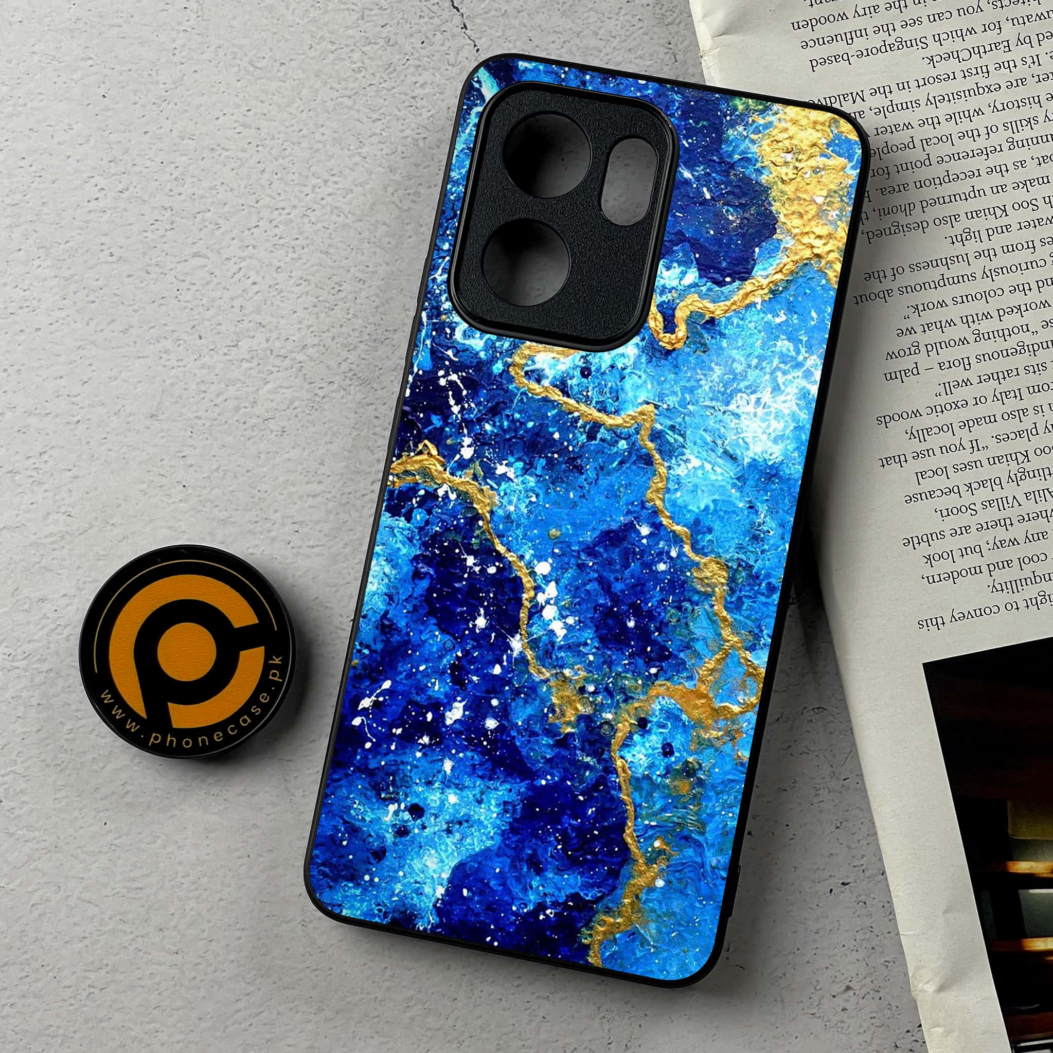 Oppo Reno 13F - Blue Marble 2.0 Series - Premium Metal Printed Soft Bumper Shockproof Case