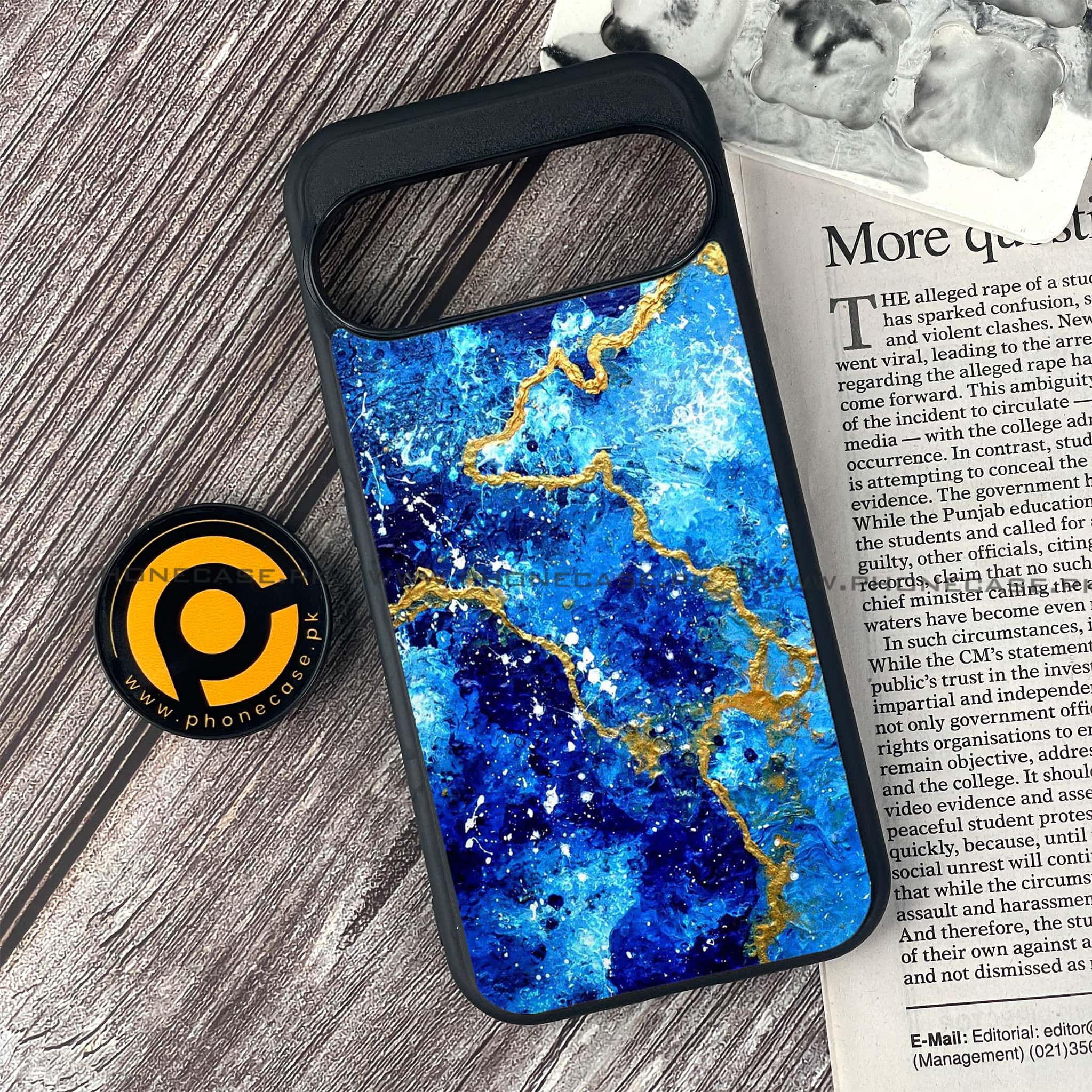 Google Pixel 9 Pro - Blue Marble 2.0 Series - Premium Printed Glass soft Bumper shock Proof Case