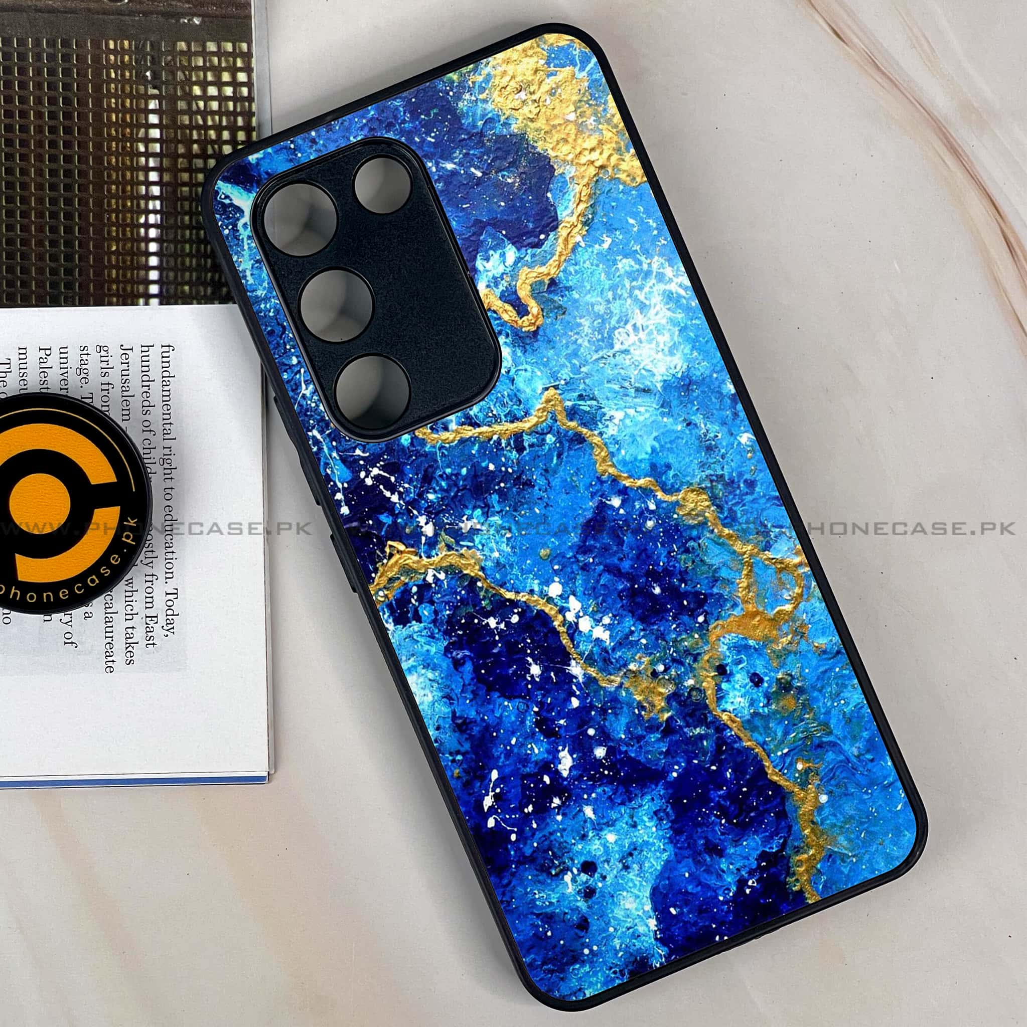 Vivo Y200e - Blue Marble 2.0 Series - Premium Metal Printed soft Bumper shock Proof Case