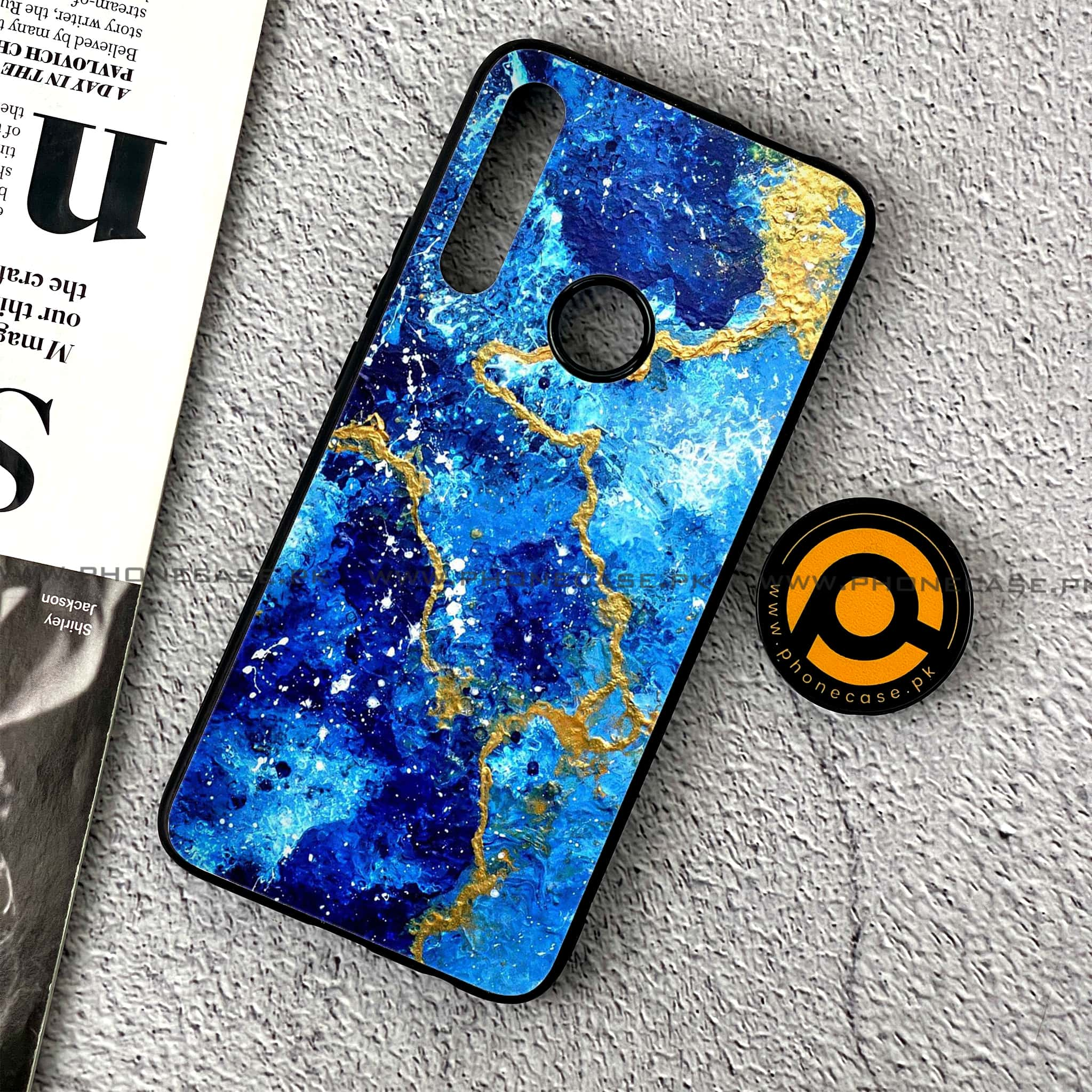 Huawei Y9 Prime (2019) - Blue Marble Series V 2.0 - Premium Printed Glass soft Bumper shock Proof Case