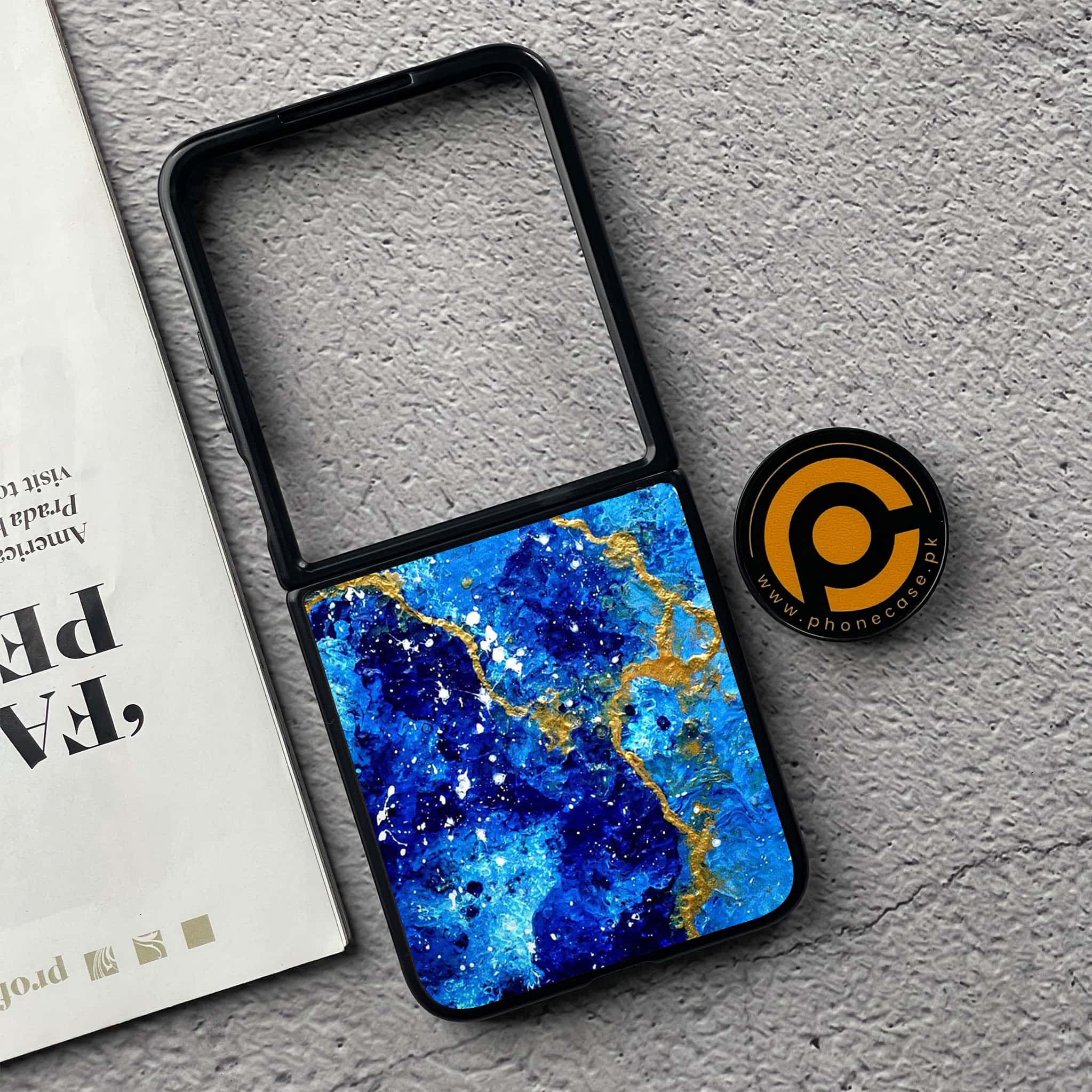 Xiaomi Mix Flip - Blue Marble 2.0 Series - Premium Metal  Printed soft Bumper shock Proof Case