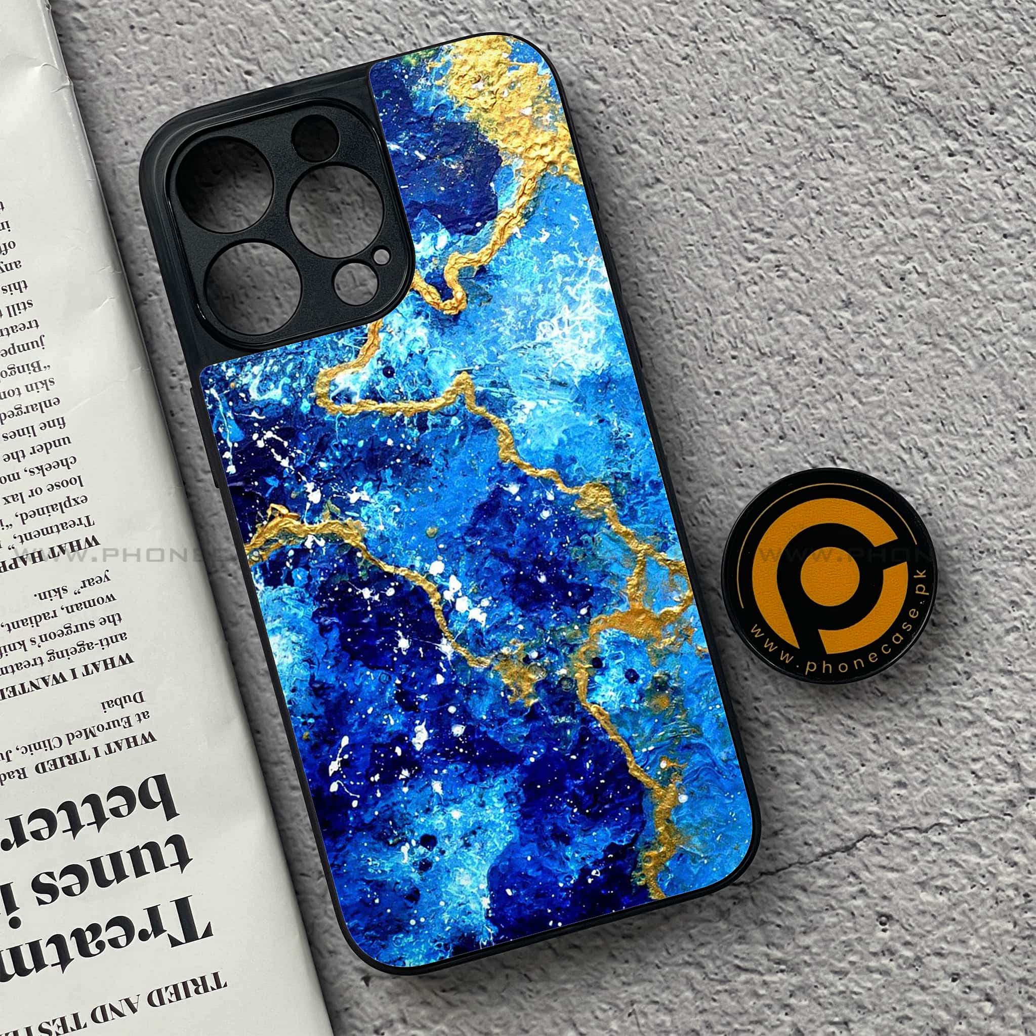 iPhone 15 Pro - Blue Marble Series V 2.0 - Premium Metal Printed soft Bumper shock Proof Case