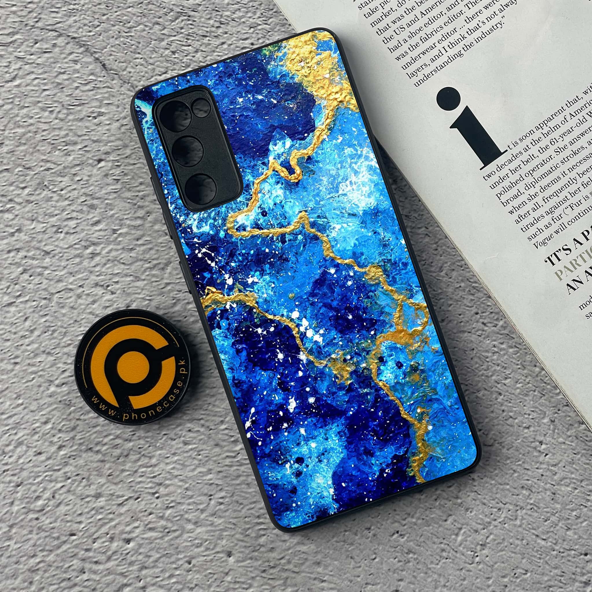 Samsung Galaxy S20 FE Blue Marble Series V 2.0 Premium Printed Glass soft Bumper shock Proof Case
