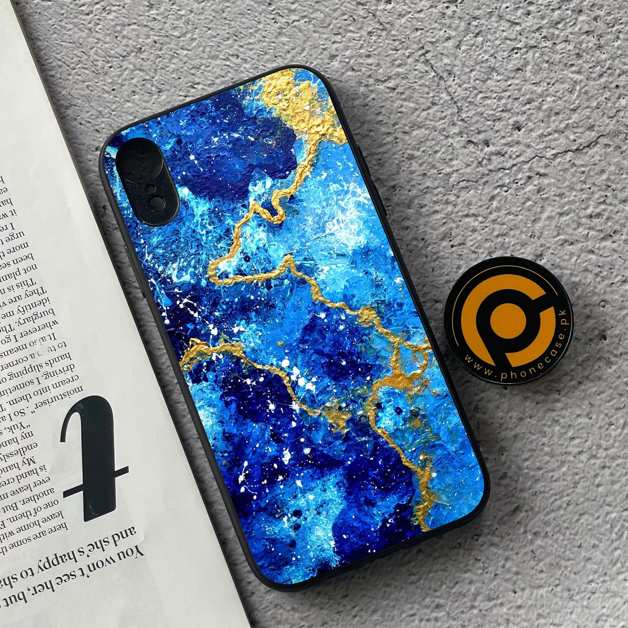 iPhone XR - Blue Marble Series V 2.0 - Premium Metal Printed soft Bumper shock Proof Case