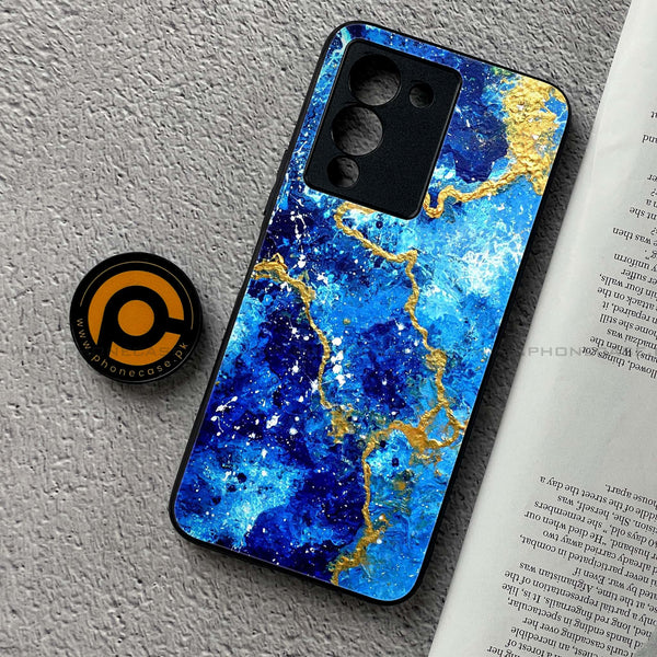 Infinix Note 12 G96 Blue Marble Design 4 V 2.0 Premium Printed Glass soft Bumper shock Proof Case CS-48842