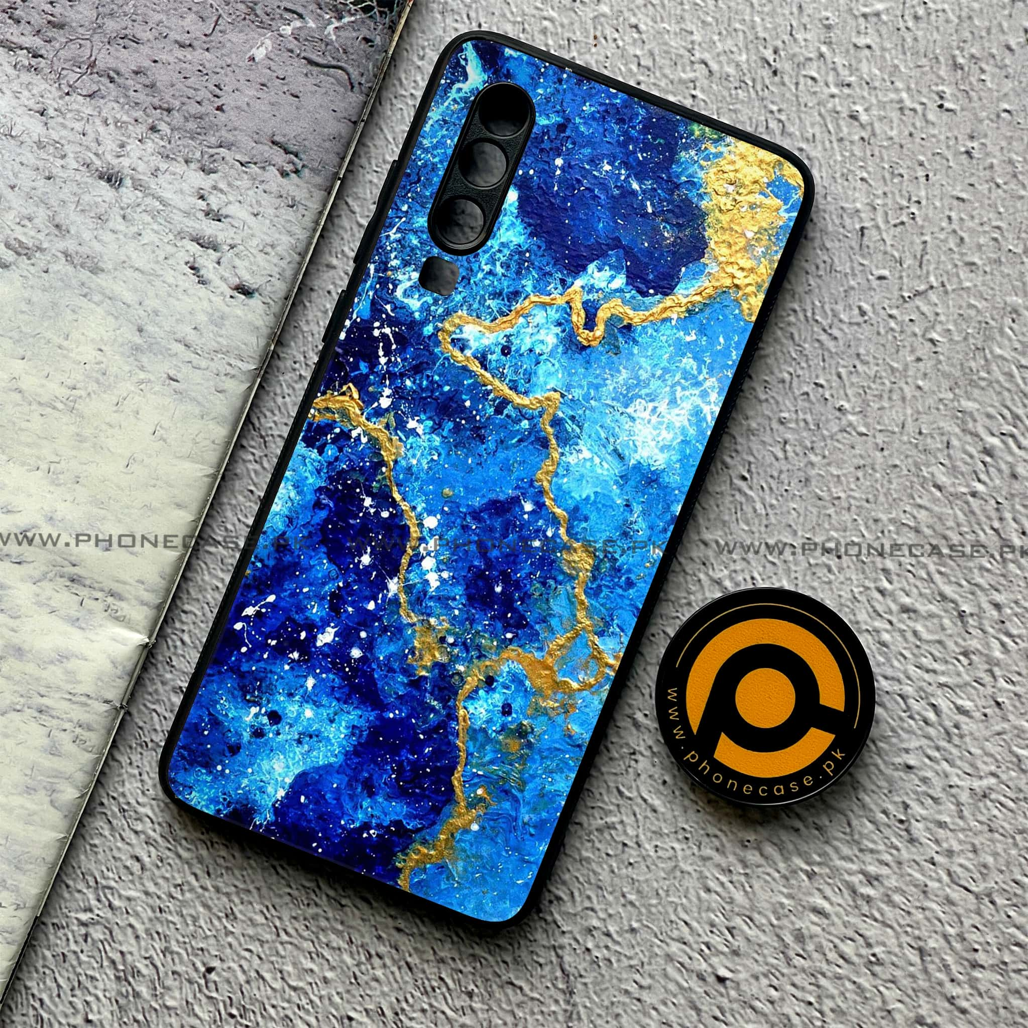 Huawei P30 - Blue Marble 2.0 Series - Premium Printed Glass soft Bumper shock Proof Case