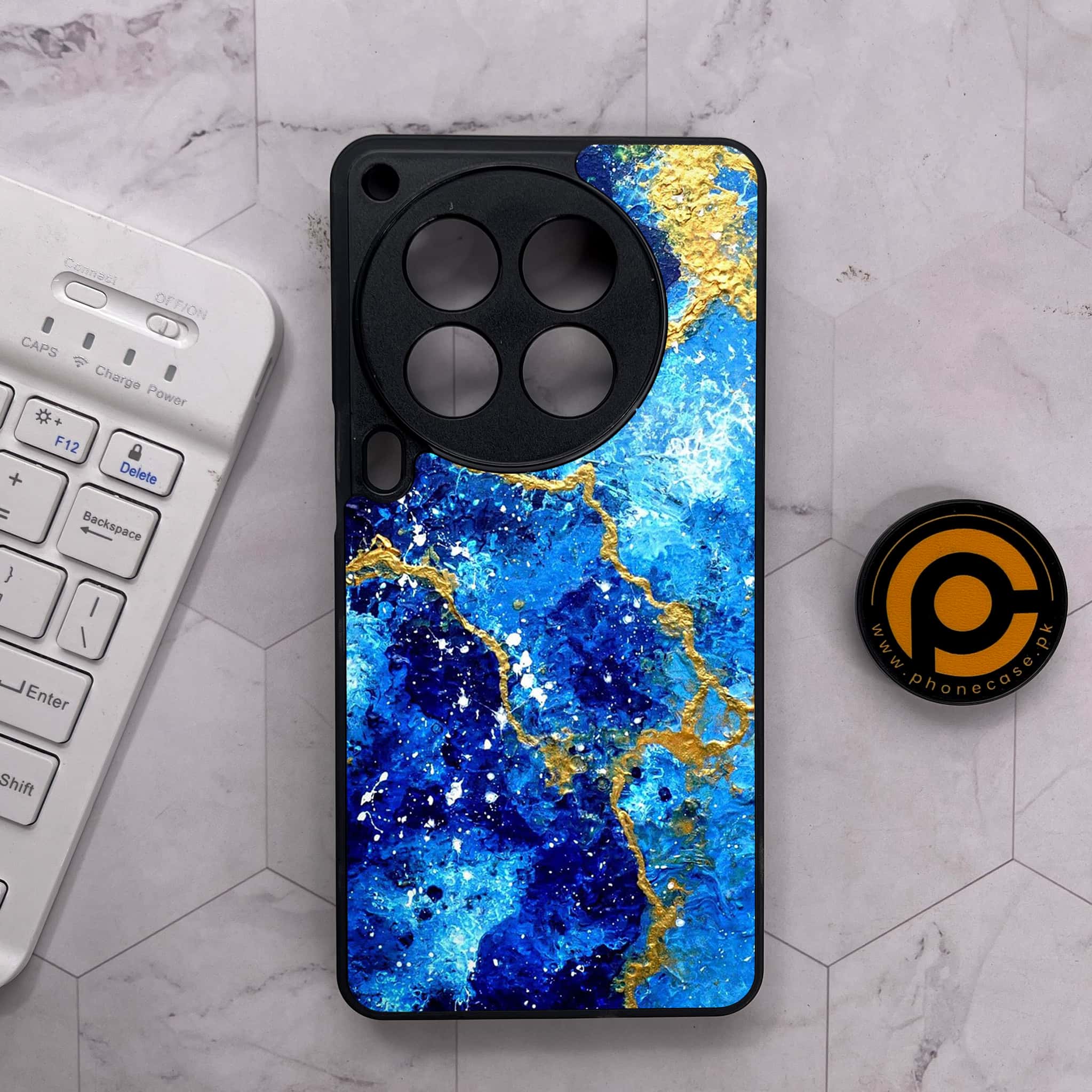 Tecno Camon 30 Premier - Blue Marble 2.0 Series - Premium Metal Printed soft Bumper shock Proof Case