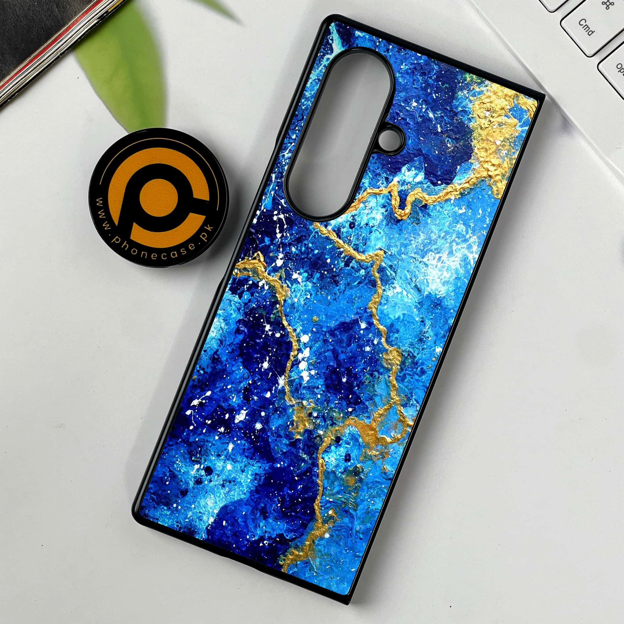 Samsung Galaxy Z Fold 7 - Blue Marble 2.0 Series - Premium Metal Printed soft Bumper shock Proof Case