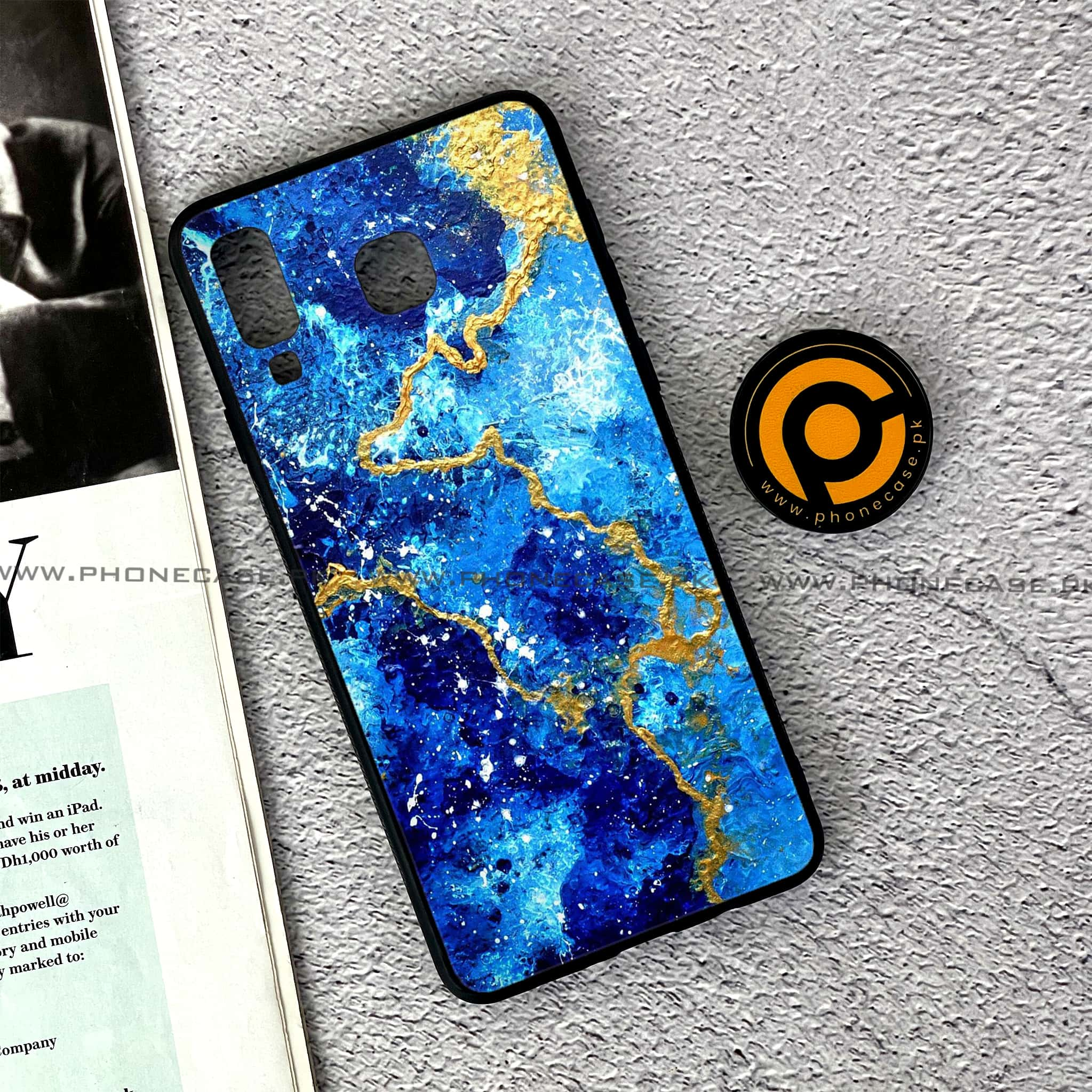 Samsung Galaxy A8 Star(A9 Star) - Blue Marble 2.0 Series - Premium Printed Glass soft Bumper shock Proof Case