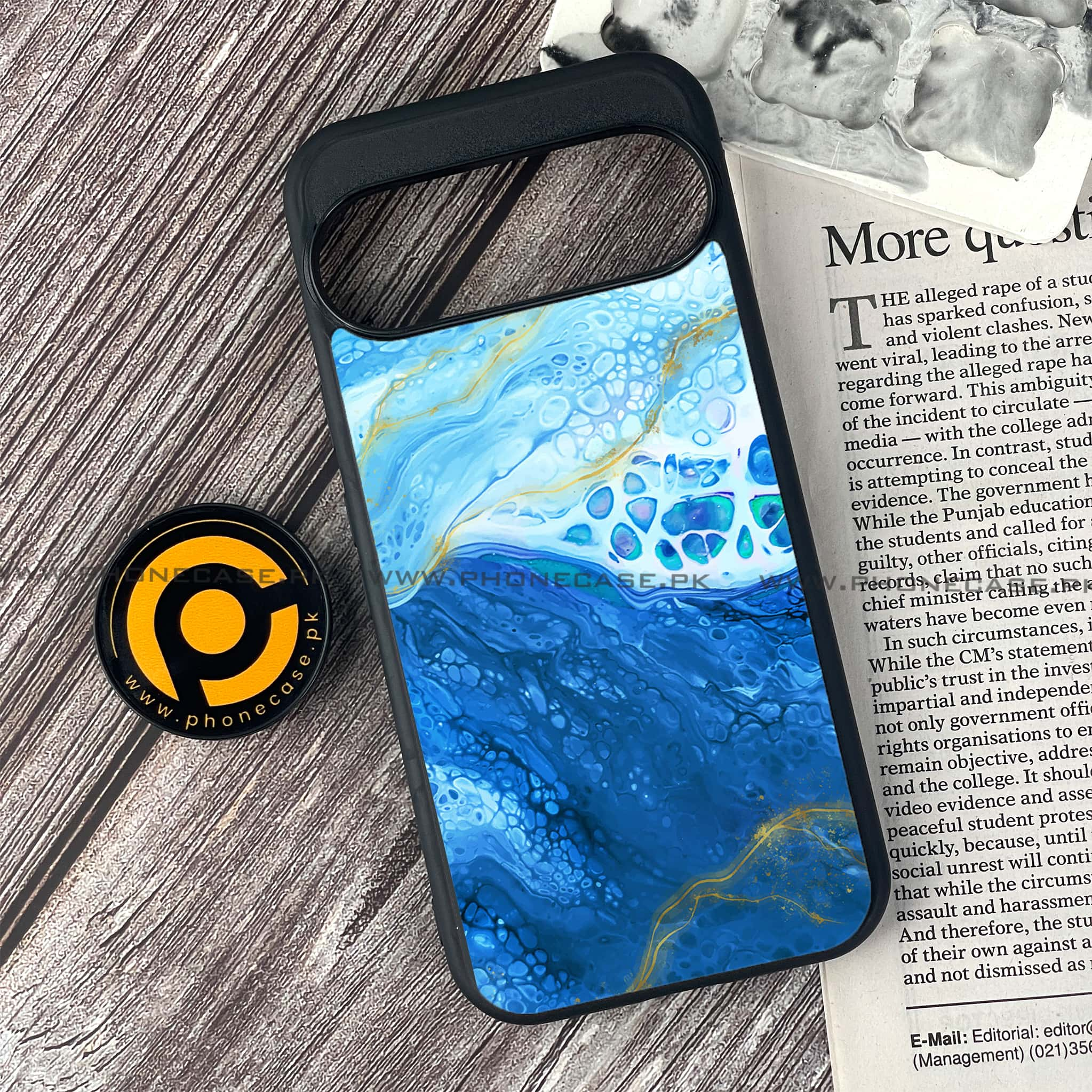 Google Pixel 9 Pro - Blue Marble 2.0 Series - Premium Printed Glass soft Bumper shock Proof Case