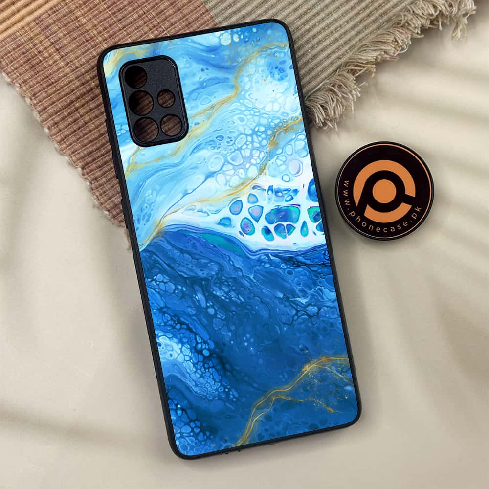 Samsung Galaxy A71 - Blue Marble 2.0 Series - Premium Metal Printed soft Bumper shock Proof Case