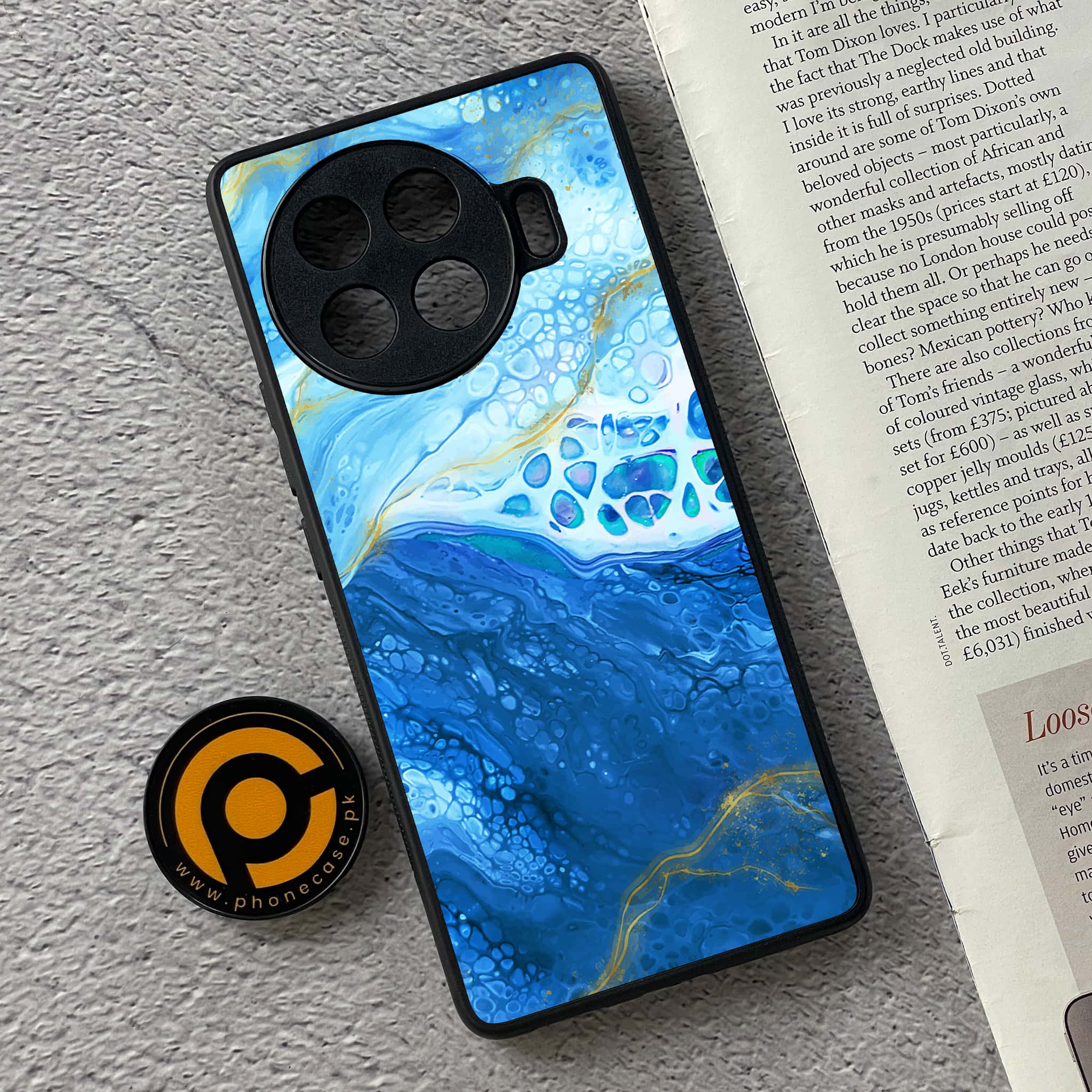 Tecno Spark 20 pro plus - Blue Marble 2.0 Series - Premium Printed Glass soft Bumper shock Proof Case
