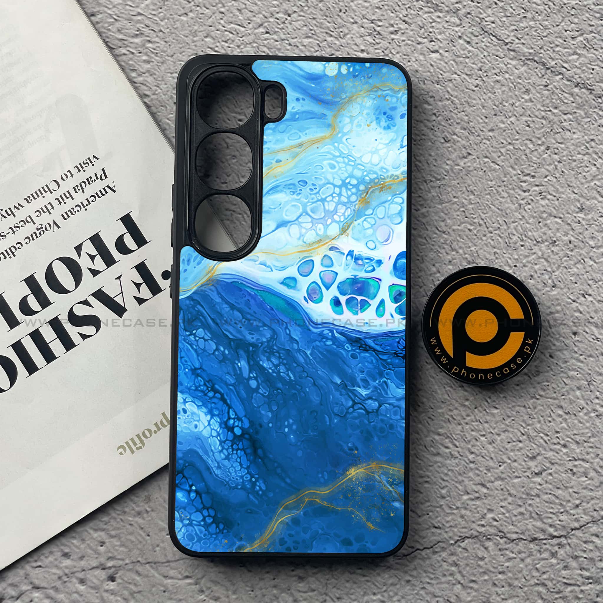 Vivo V40 Lite (IDN) - Blue Marble 2.0 Series - Premium Metal Printed soft Bumper Shock Proof Case