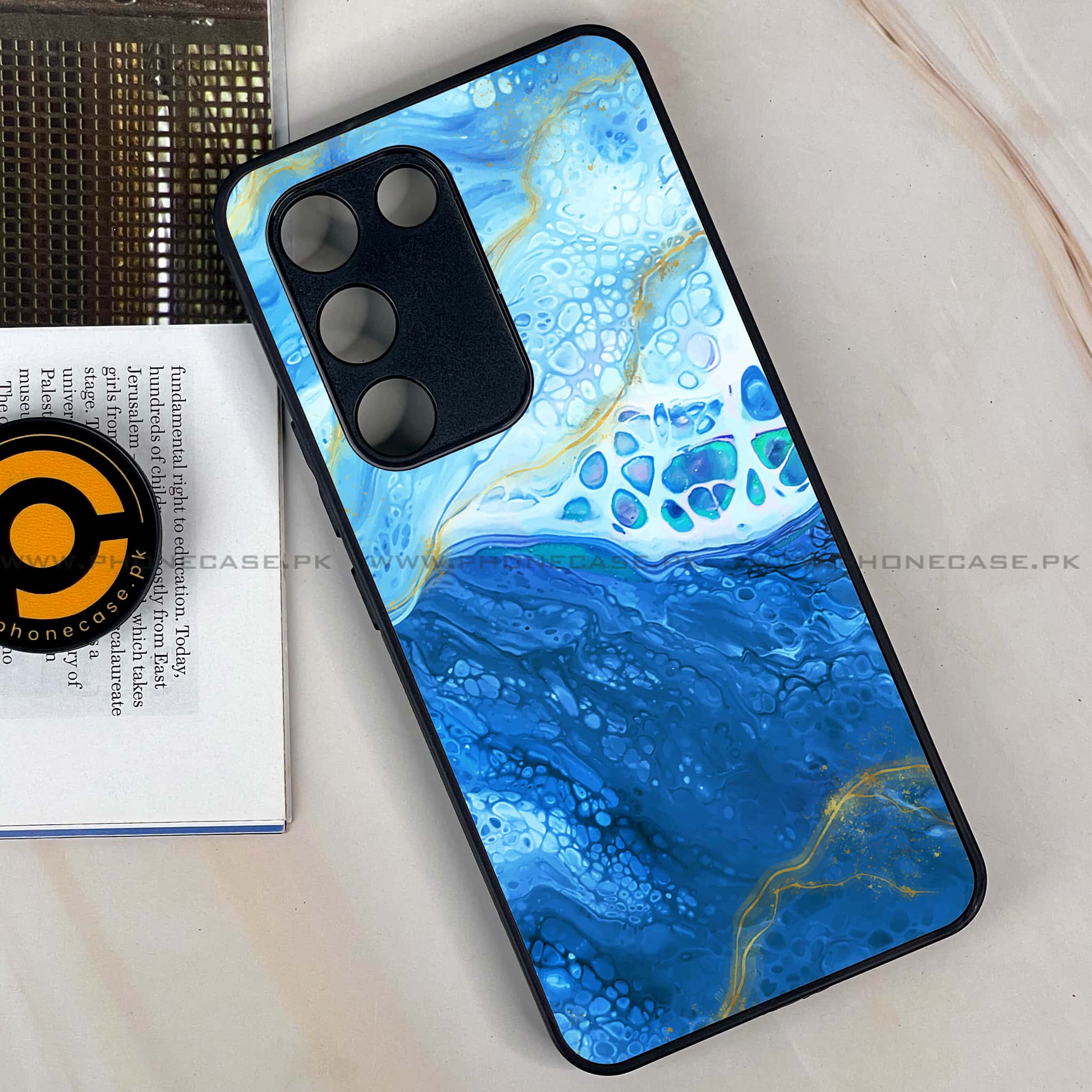 Vivo Y200e - Blue Marble 2.0 Series - Premium Metal Printed soft Bumper shock Proof Case
