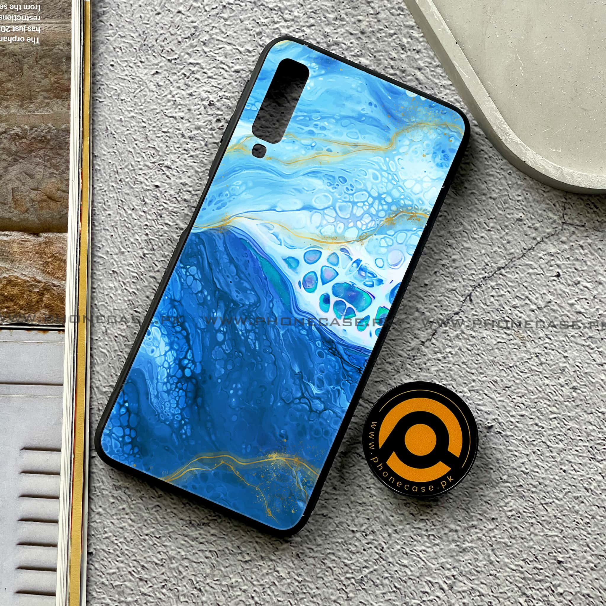 Galaxy A7 2018 - Blue Marble 2.0 Series - Premium Printed Metal soft Bumper shock Proof Case