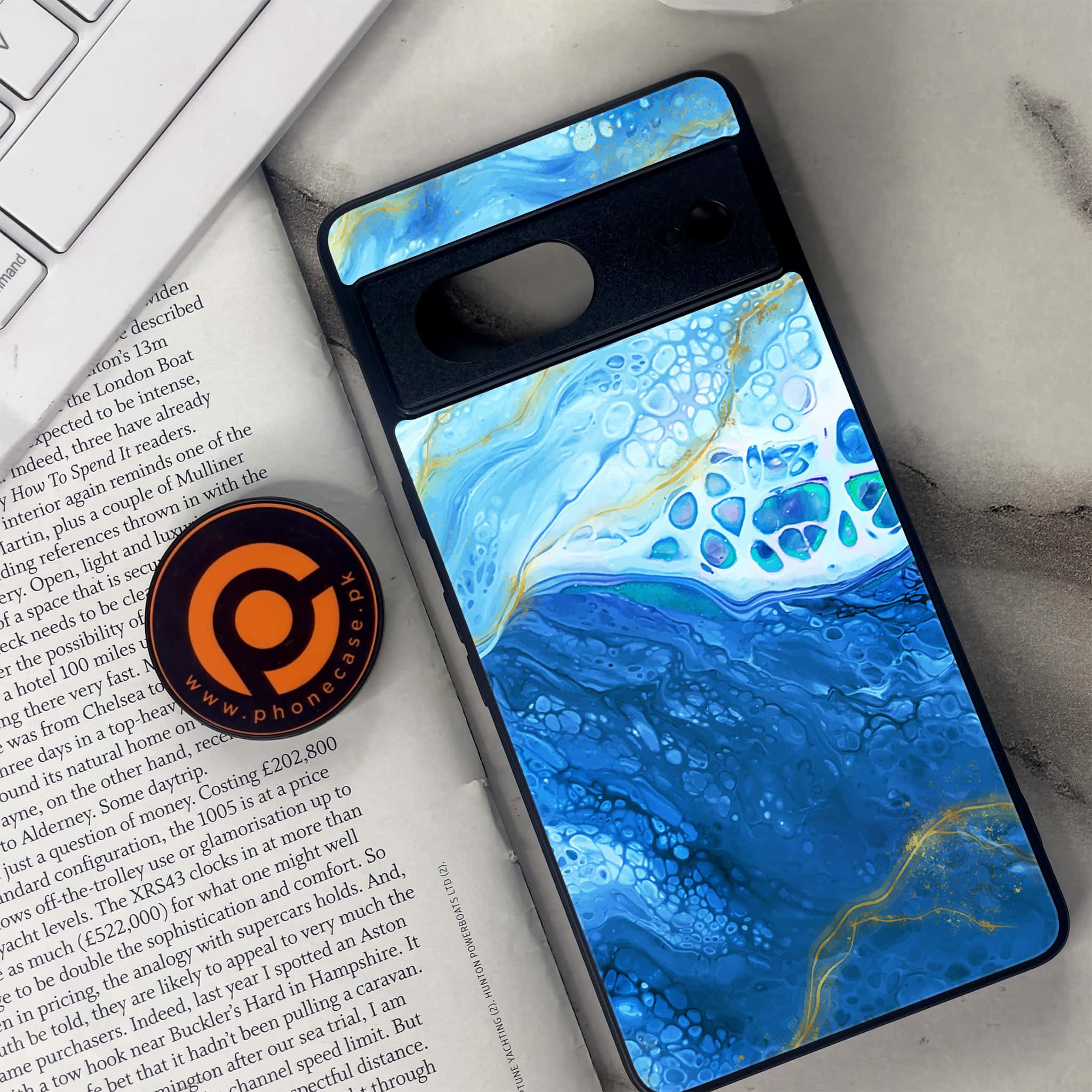 Google Pixel 7 - Blue Marble Series V 2.0 - Premium Metal Printed soft Bumper Shock Proof Case