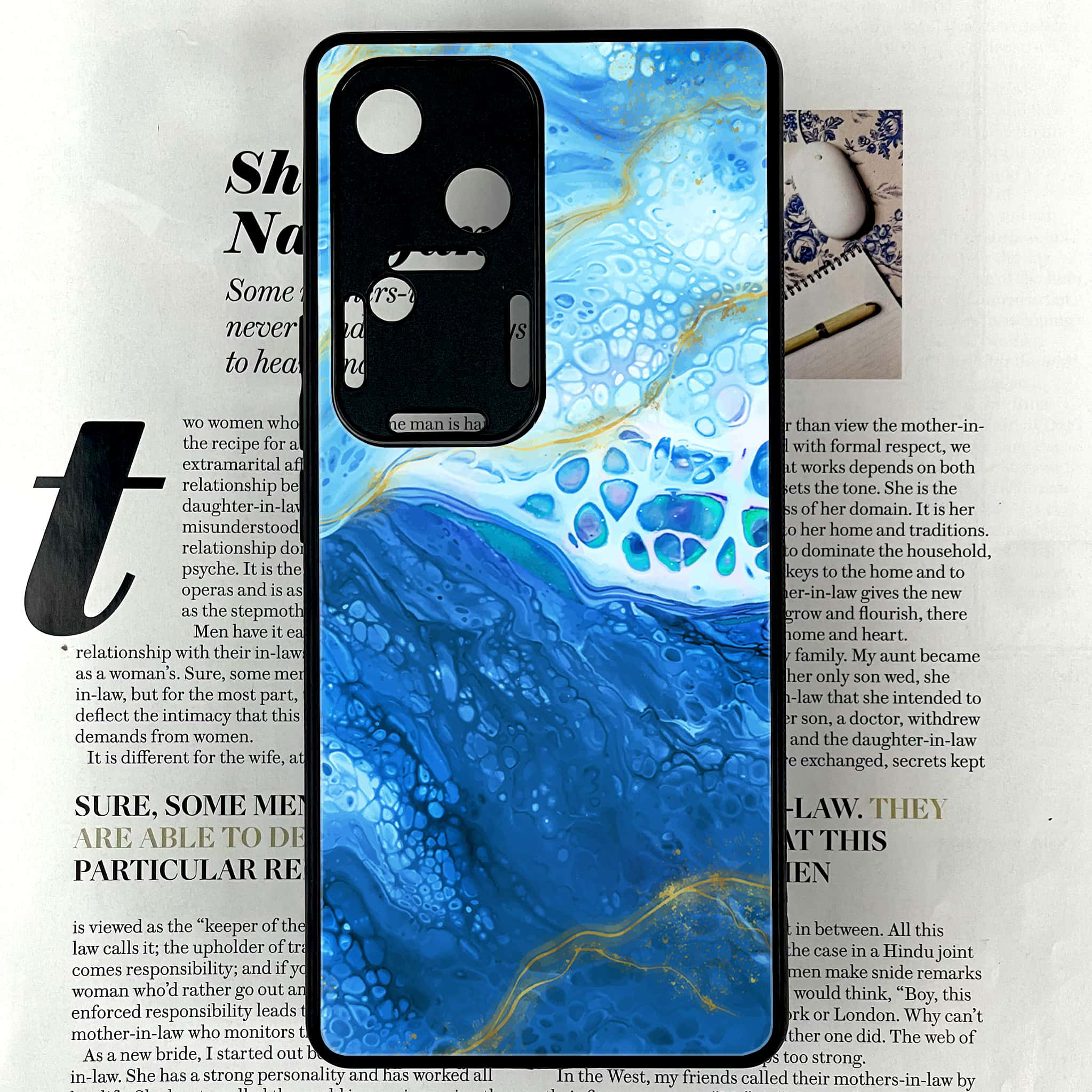 Vivo V30 - Blue Marble 2.0 Series - Premium Printed Glass soft Bumper shock Proof Case