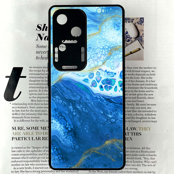 Vivo V30 - Blue Marble 2.0 Design 5 - Premium Printed Glass soft Bumper shock Proof Case CS-18321