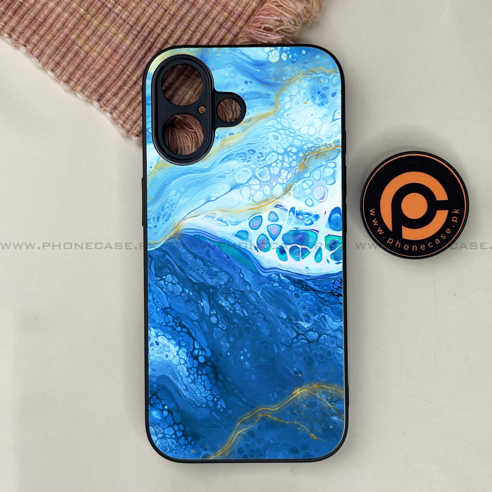 iPhone 17 - Blue Marble 2.0 Series - Premium Printed Glass soft Bumper shock Proof Case