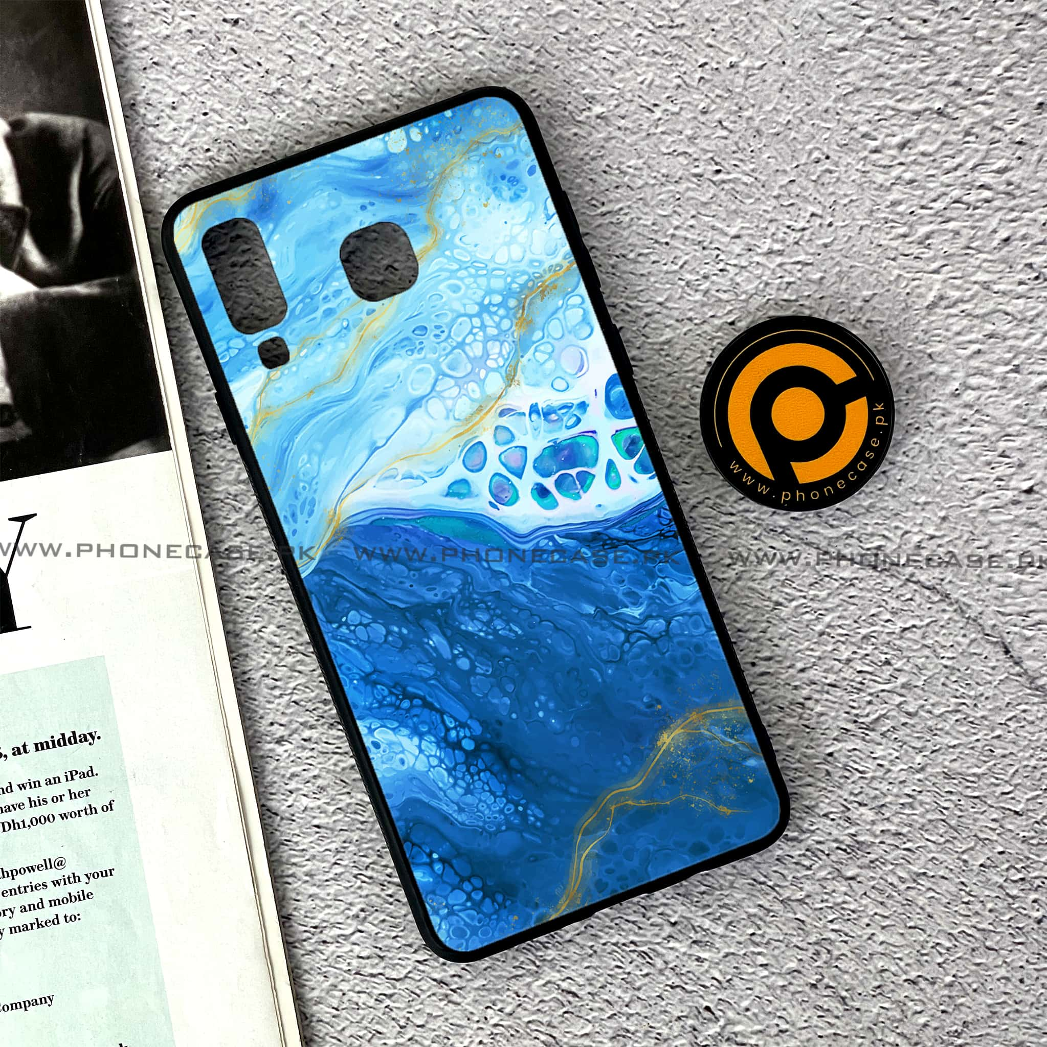 Samsung Galaxy A8 Star(A9 Star) - Blue Marble 2.0 Series - Premium Printed Glass soft Bumper shock Proof Case