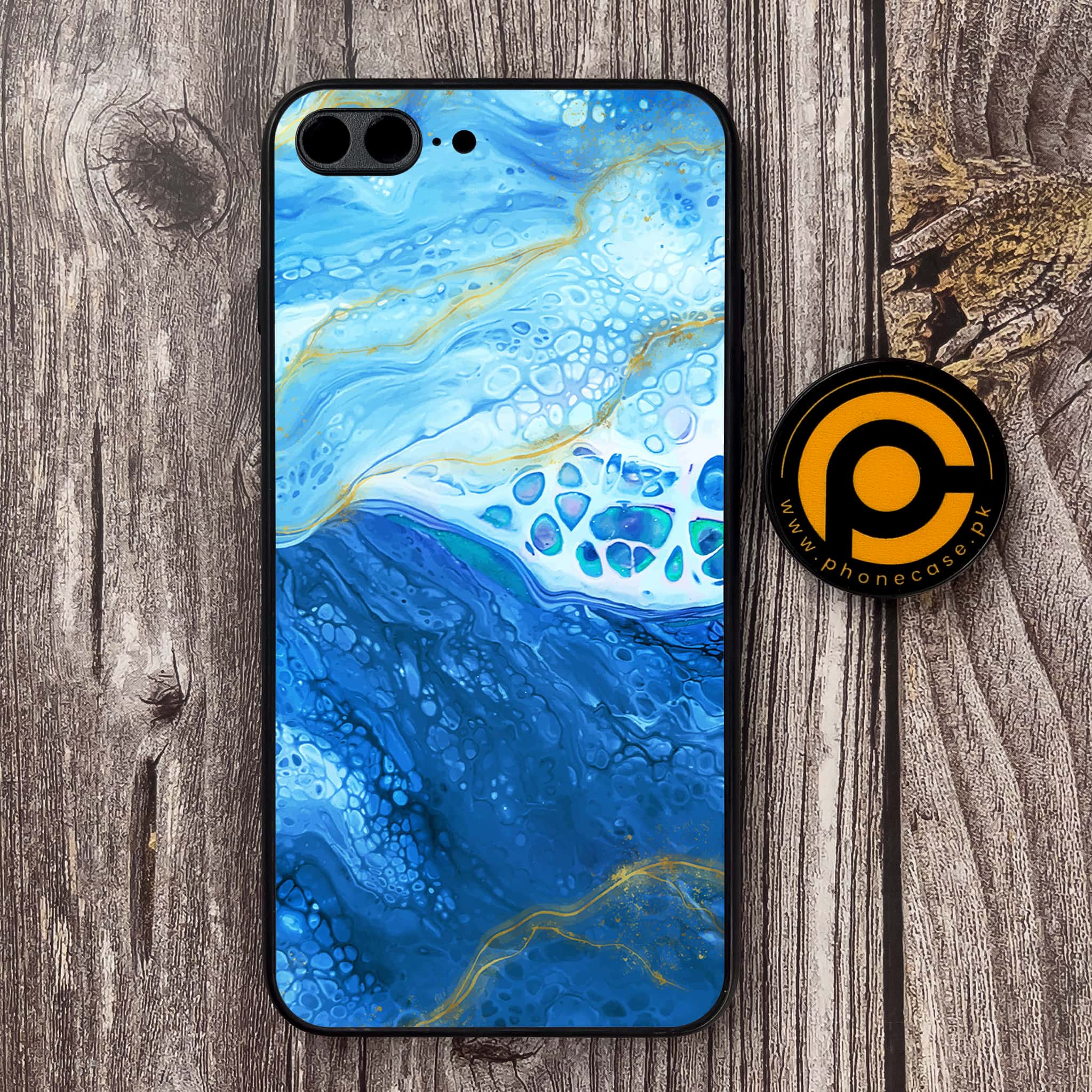 iPhone 7 Plus - Blue Marble Series V 2.0 - Premium Metal Printed soft Bumper shock Proof Case