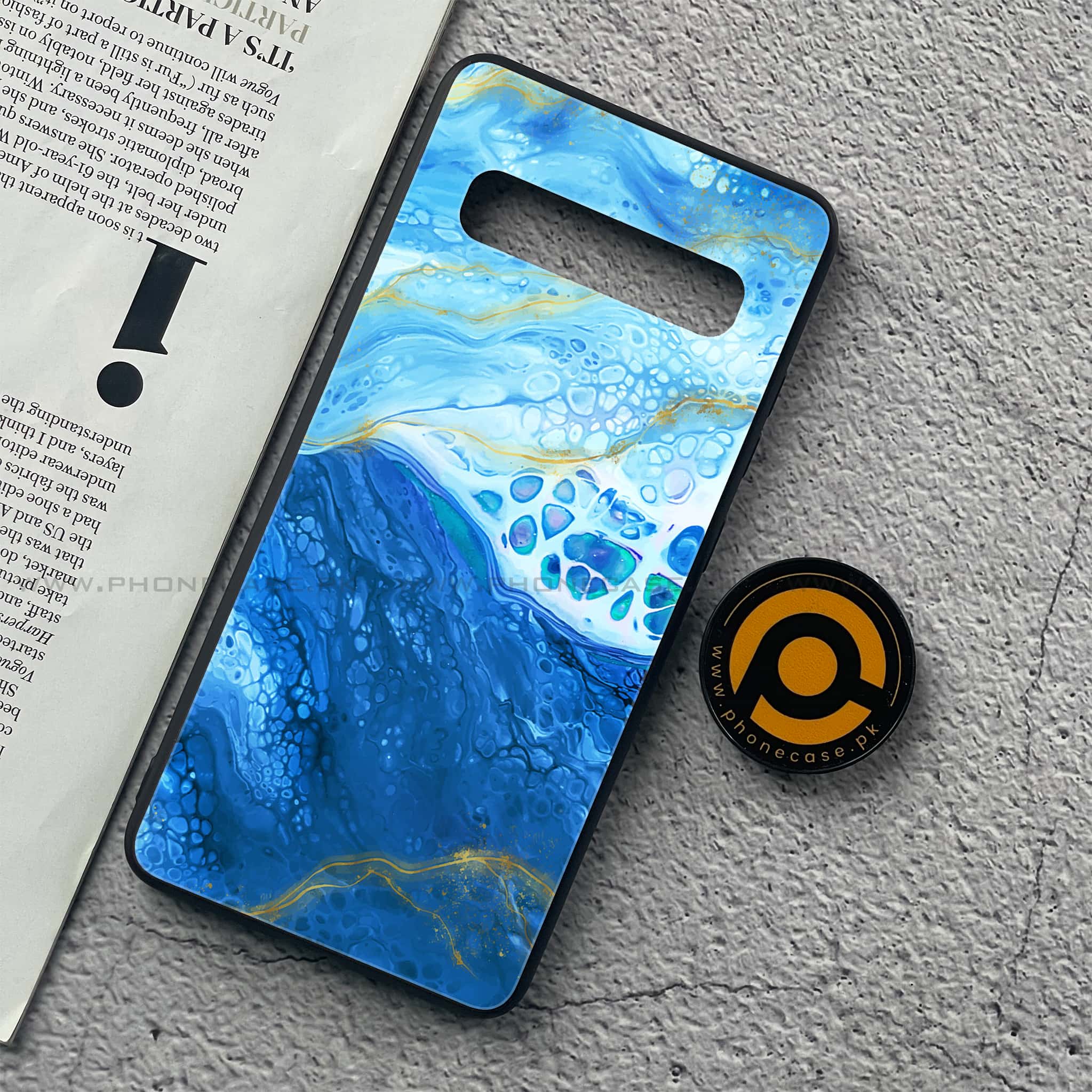 Samsung Galaxy S10 5G - Blue Marble Series V 2.0 - Premium Printed Glass soft Bumper shock Proof Case